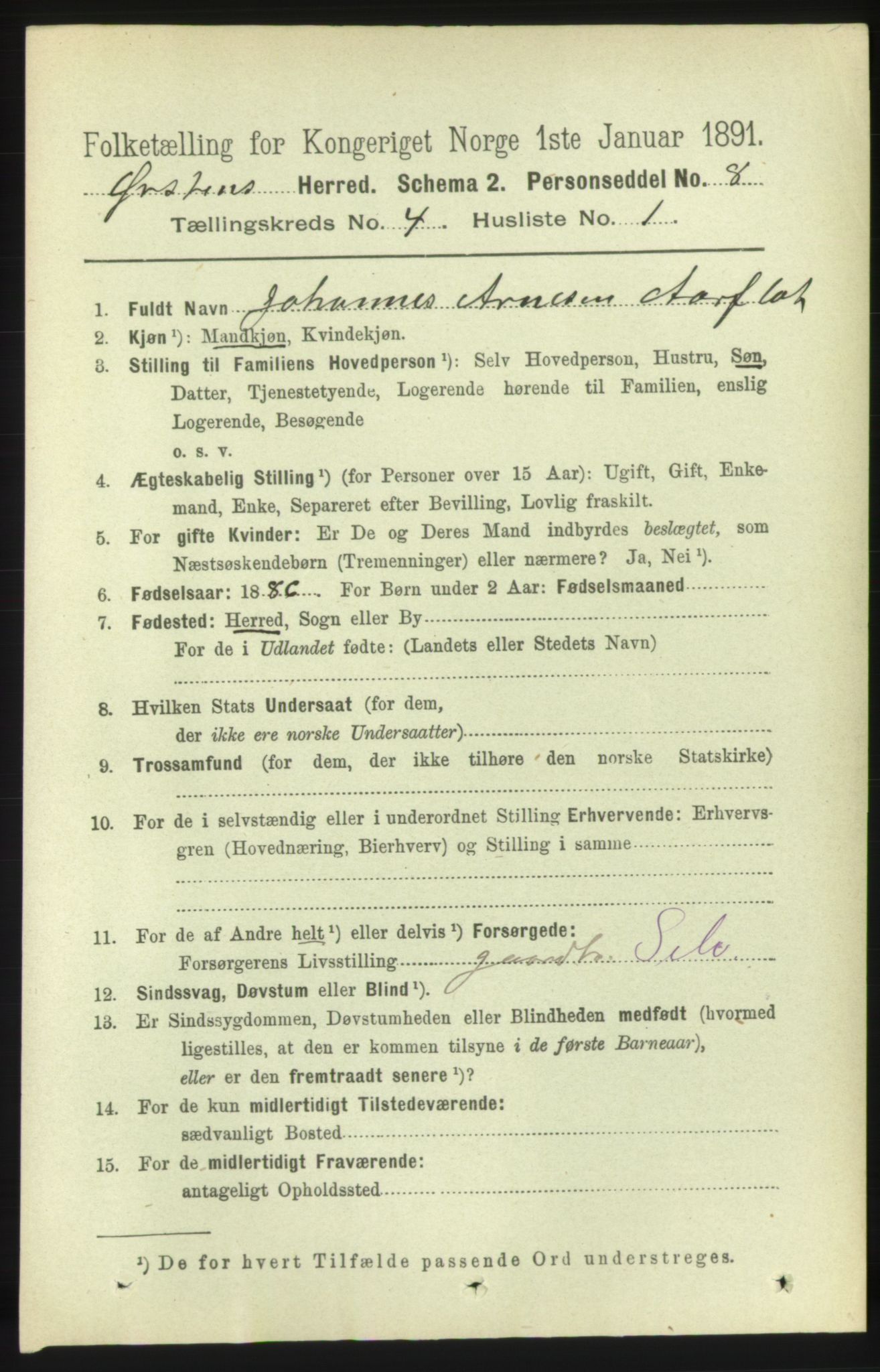 RA, 1891 census for 1520 Ørsta, 1891, p. 1682