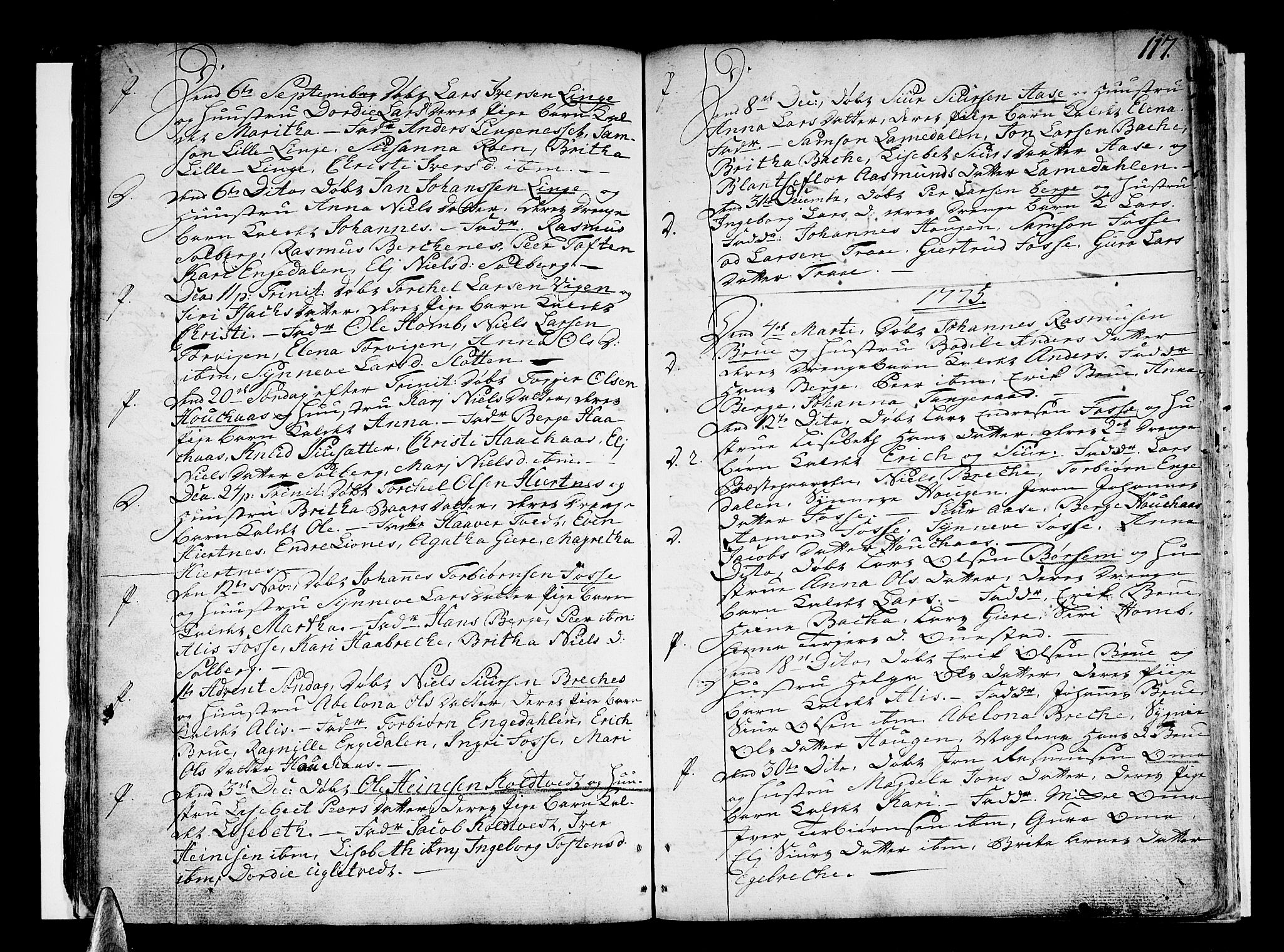 Strandebarm sokneprestembete, SAB/A-78401/H/Haa: Parish register (official) no. A 3 /1, 1750-1787, p. 117