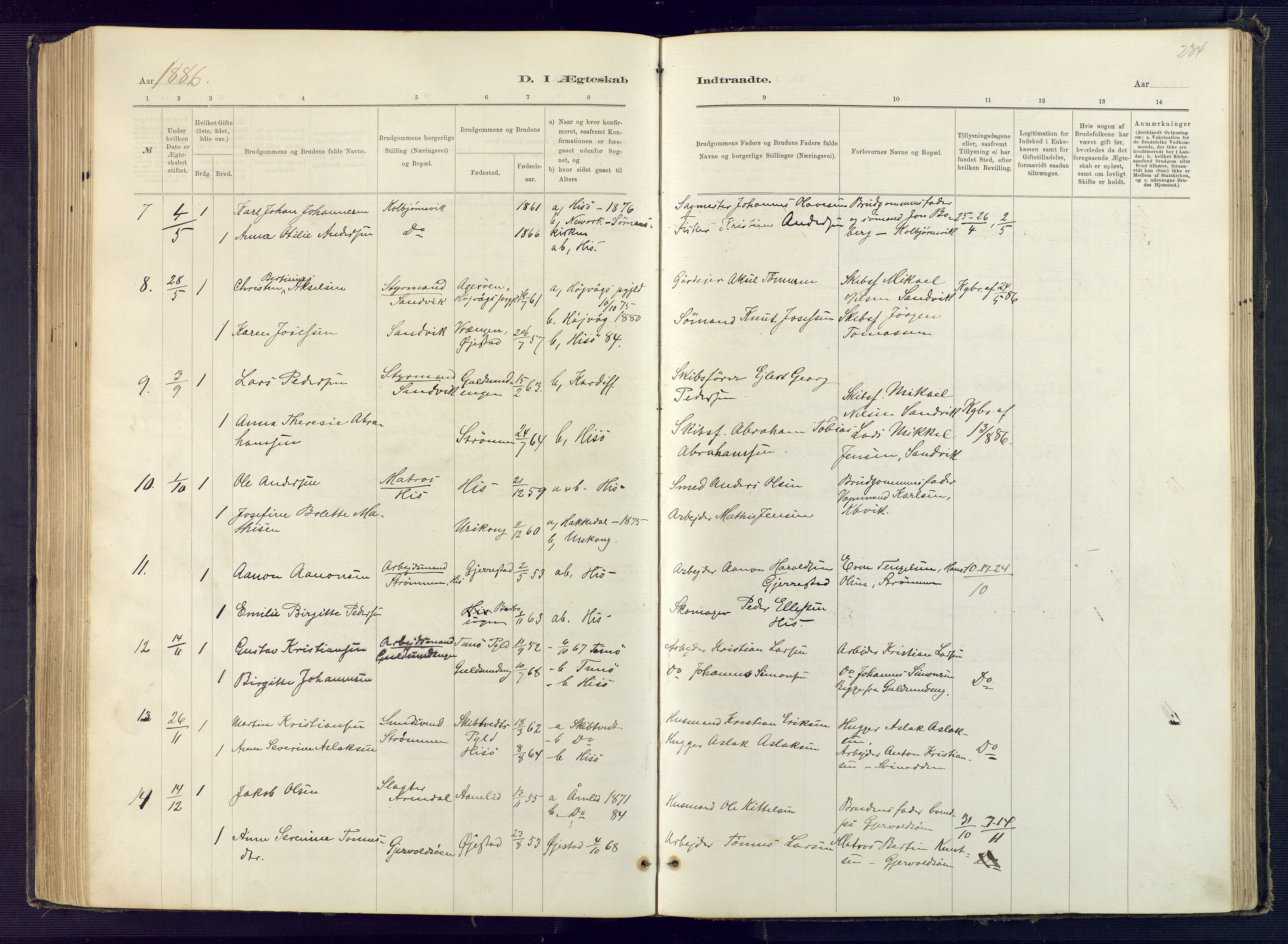 Hisøy sokneprestkontor, SAK/1111-0020/F/Fb/L0003: Parish register (copy) no. B 3, 1885-1905, p. 234