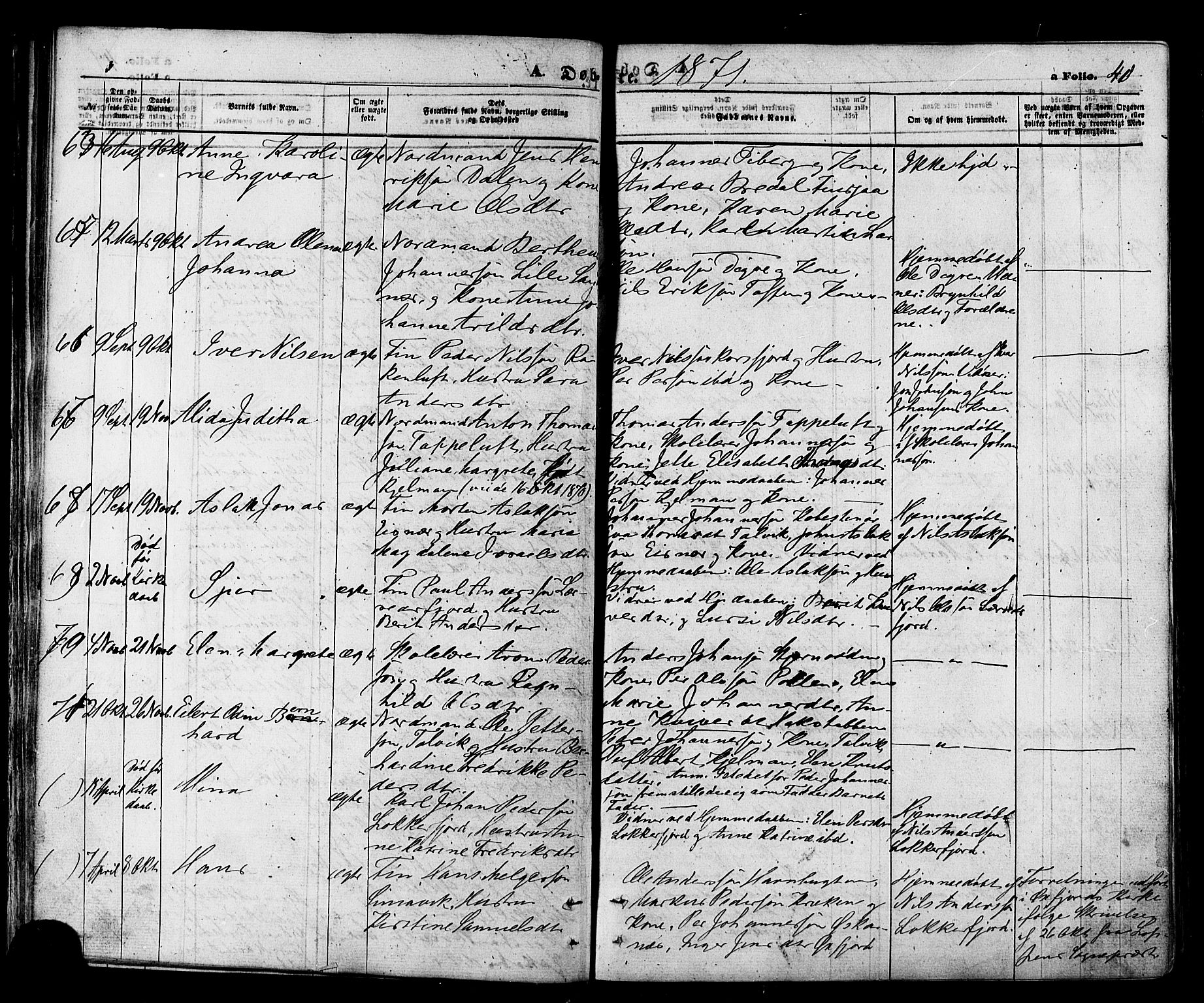 Talvik sokneprestkontor, SATØ/S-1337/H/Ha/L0011kirke: Parish register (official) no. 11, 1864-1877, p. 48