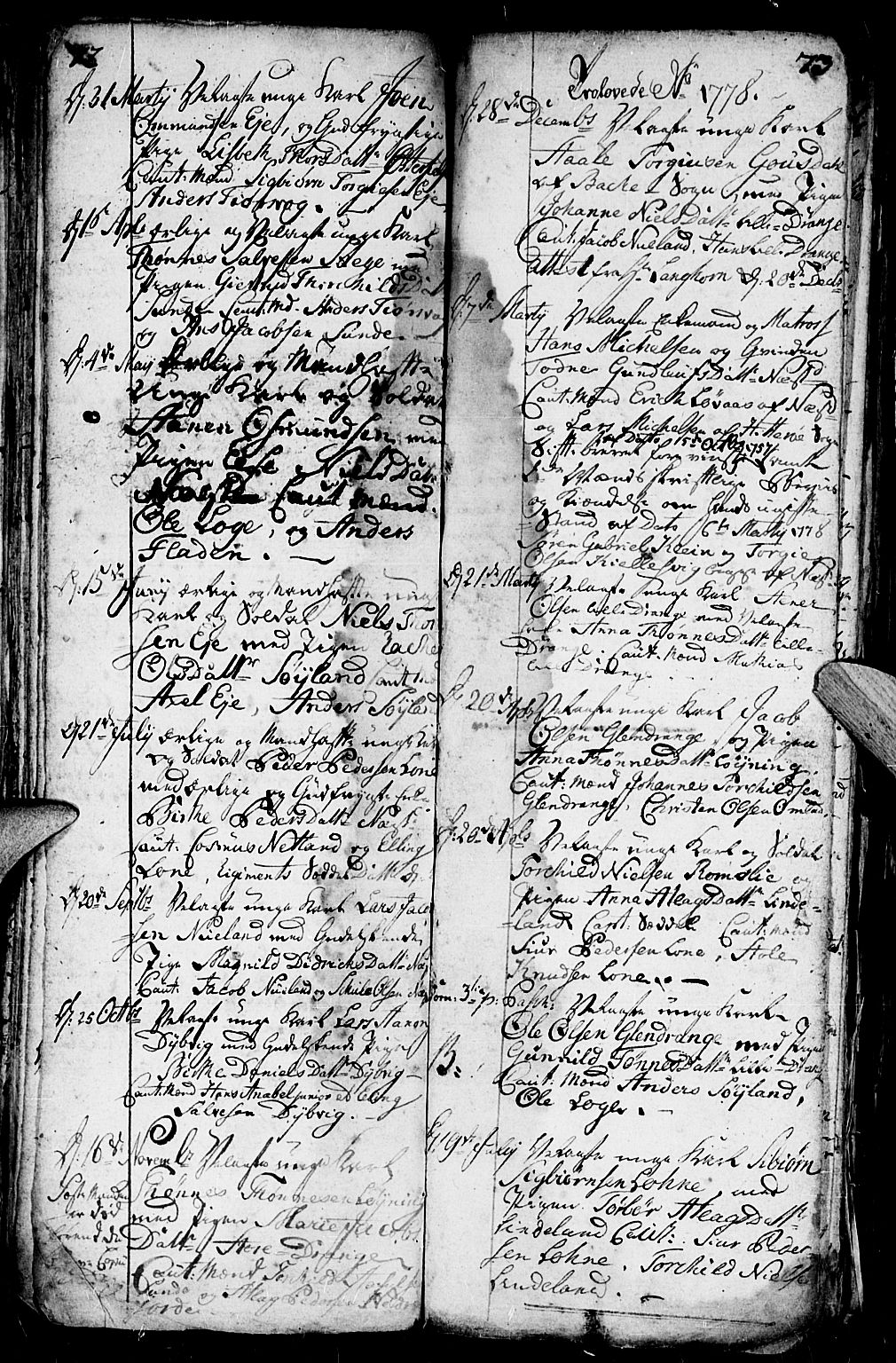 Flekkefjord sokneprestkontor, SAK/1111-0012/F/Fa/Fac/L0001: Parish register (official) no. A 1, 1773-1806, p. 72-73