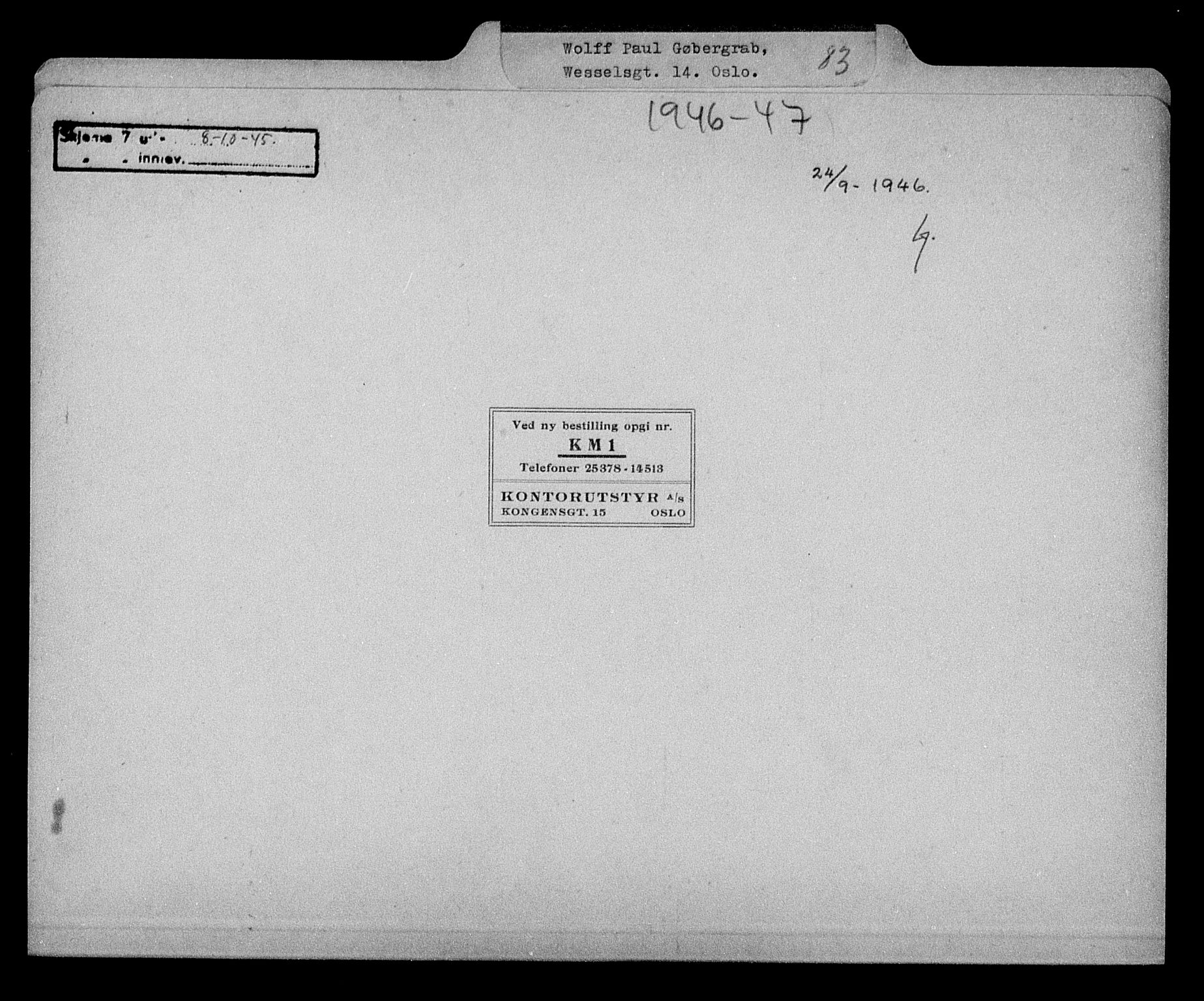 Justisdepartementet, Tilbakeføringskontoret for inndratte formuer, RA/S-1564/H/Hc/Hcc/L0986: --, 1945-1947, p. 606