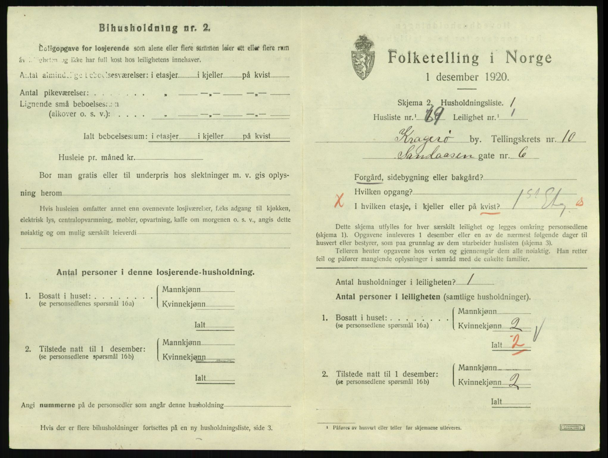 SAKO, 1920 census for Kragerø, 1920, p. 4365