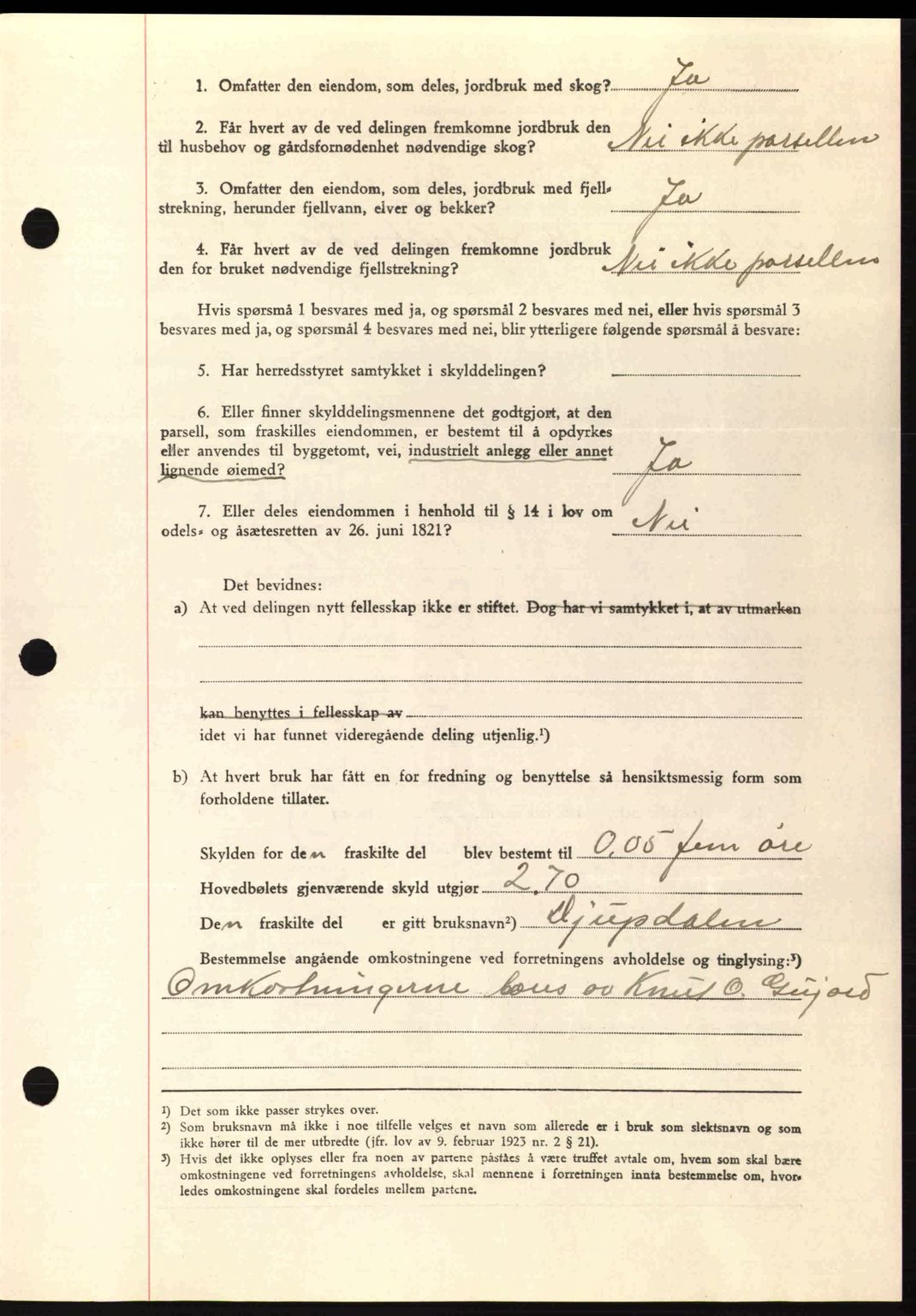 Romsdal sorenskriveri, AV/SAT-A-4149/1/2/2C: Mortgage book no. A11, 1941-1942, Diary no: : 2212/1941