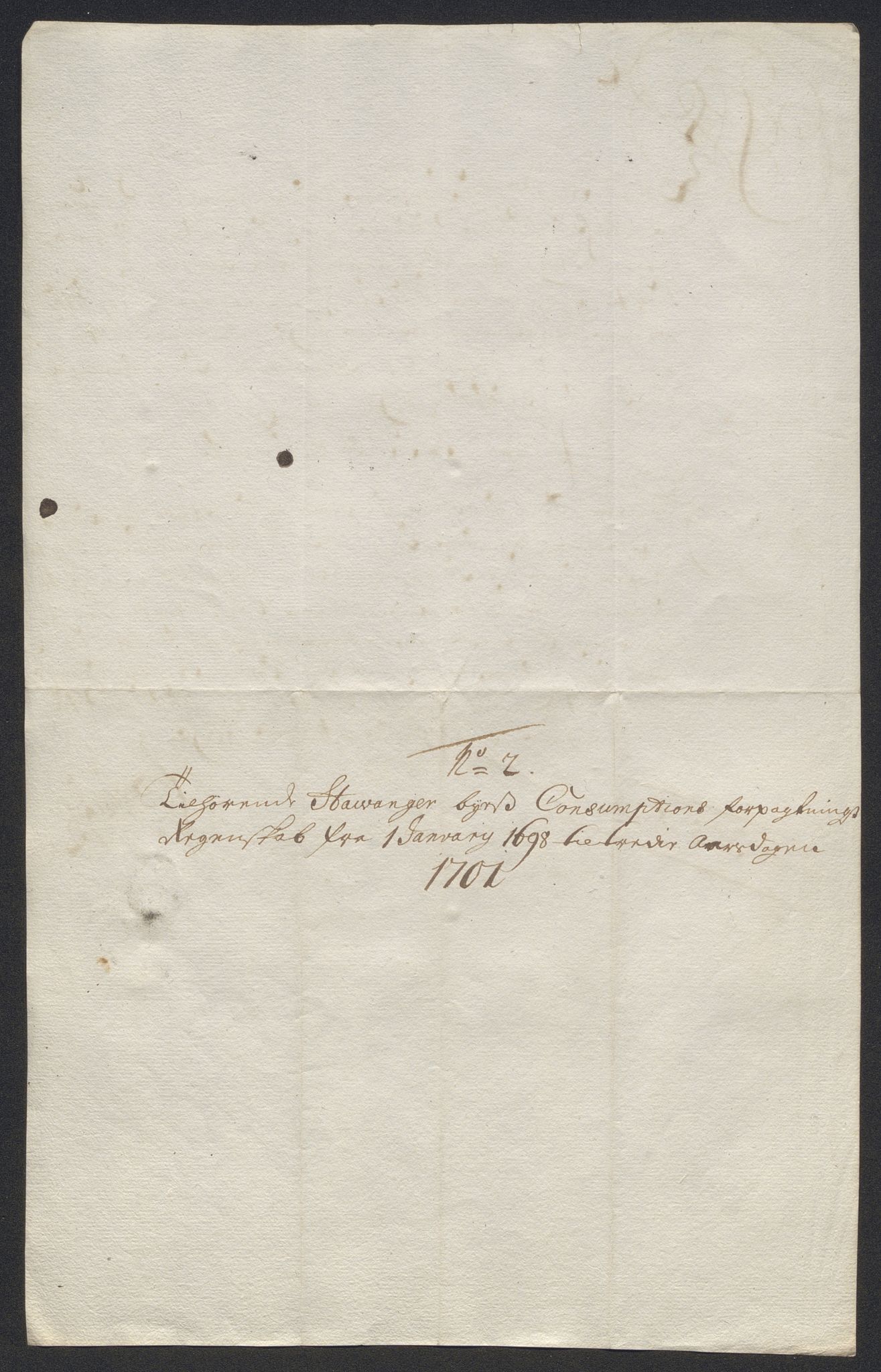 Rentekammeret inntil 1814, Reviderte regnskaper, Byregnskaper, AV/RA-EA-4066/R/Ro/L0333: [O25] Konsumpsjonsregnskap, 1690-1704, p. 138