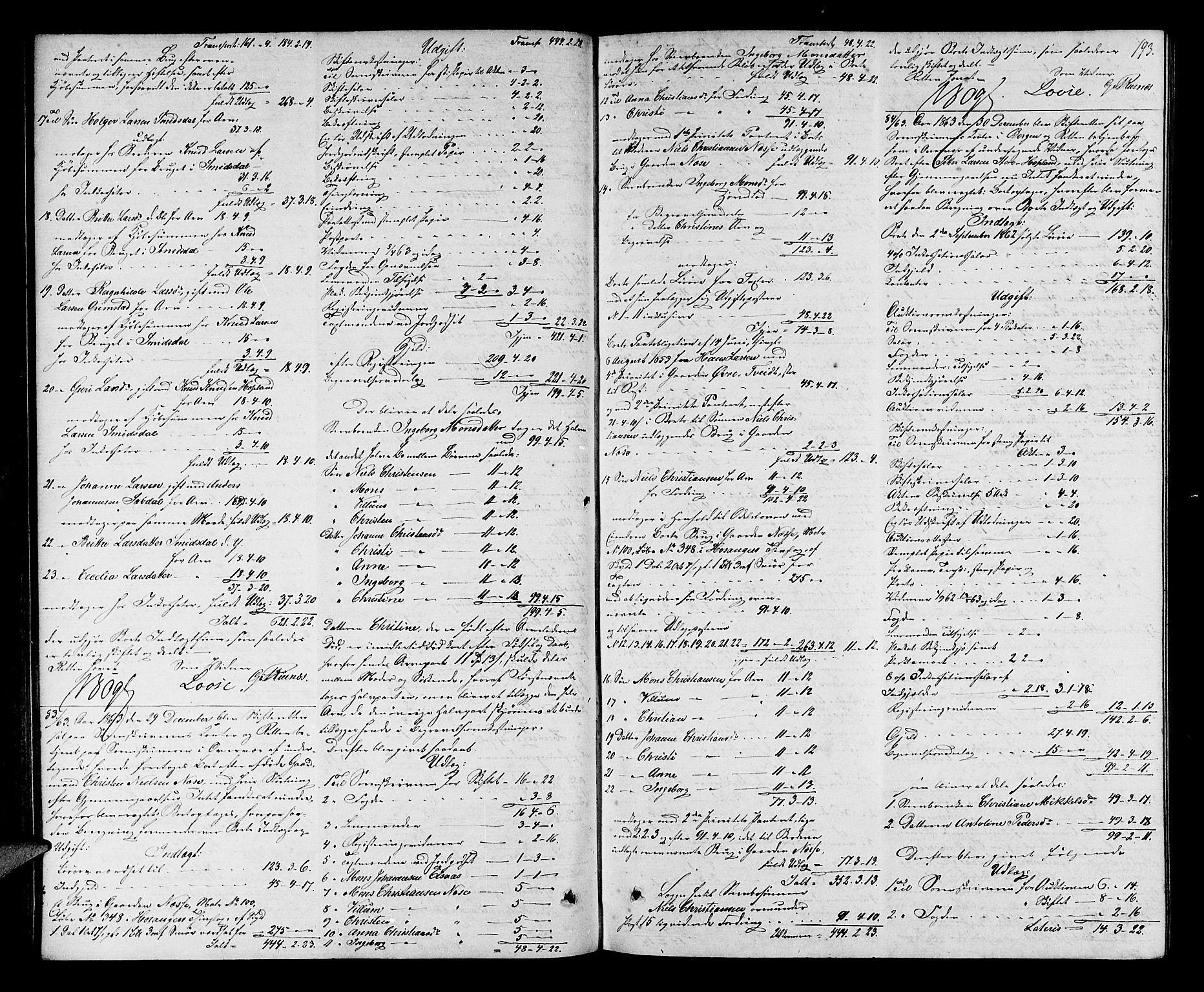 Nordhordland sorenskrivar, AV/SAB-A-2901/1/H/Hd/Hda/L0006: Skifteutlodningsprotokollar, 1862-1869, p. 192-193
