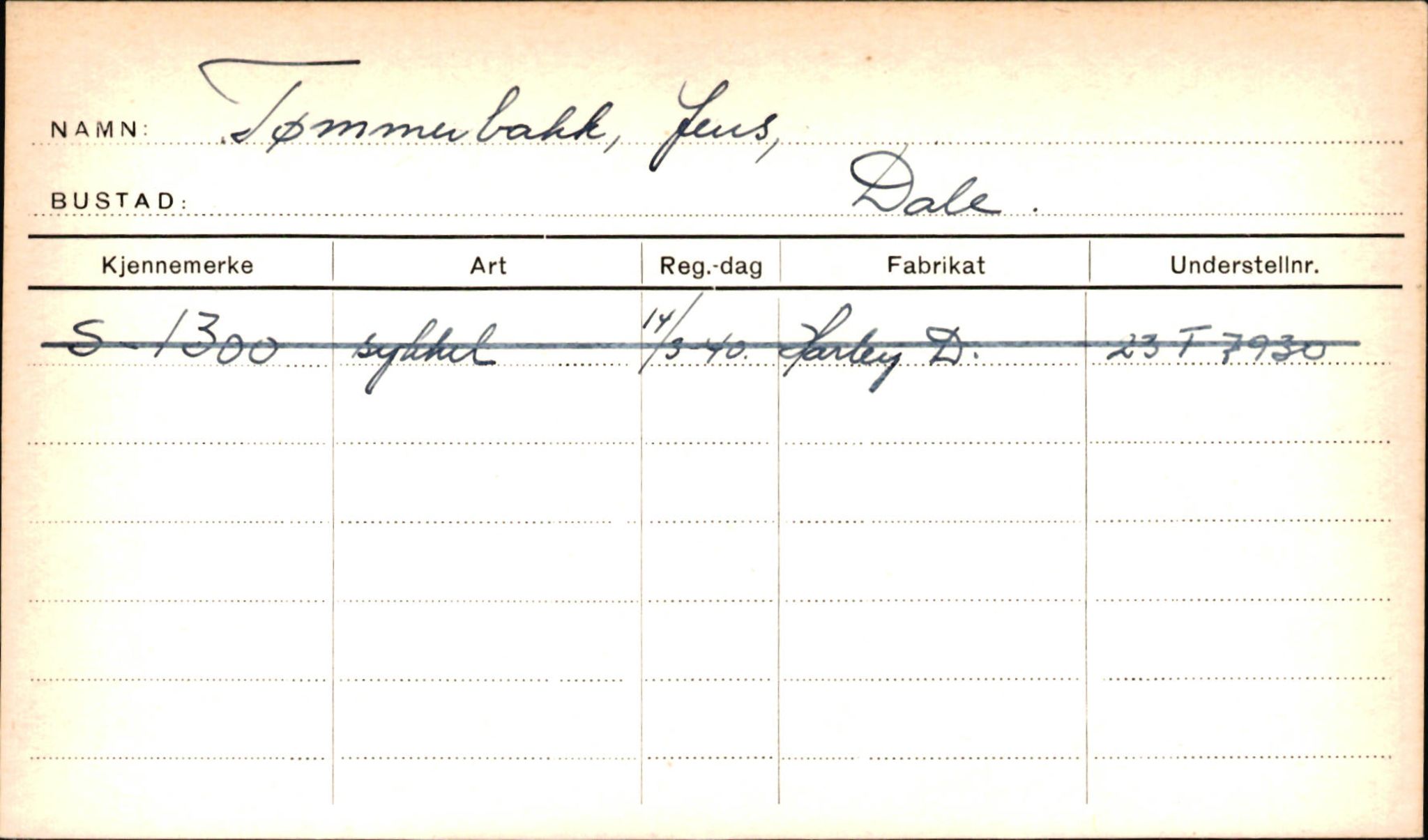 Statens vegvesen, Sogn og Fjordane vegkontor, AV/SAB-A-5301/4/F/L0002: Eigarregister Fjordane til 1.6.1961, 1930-1961, p. 302