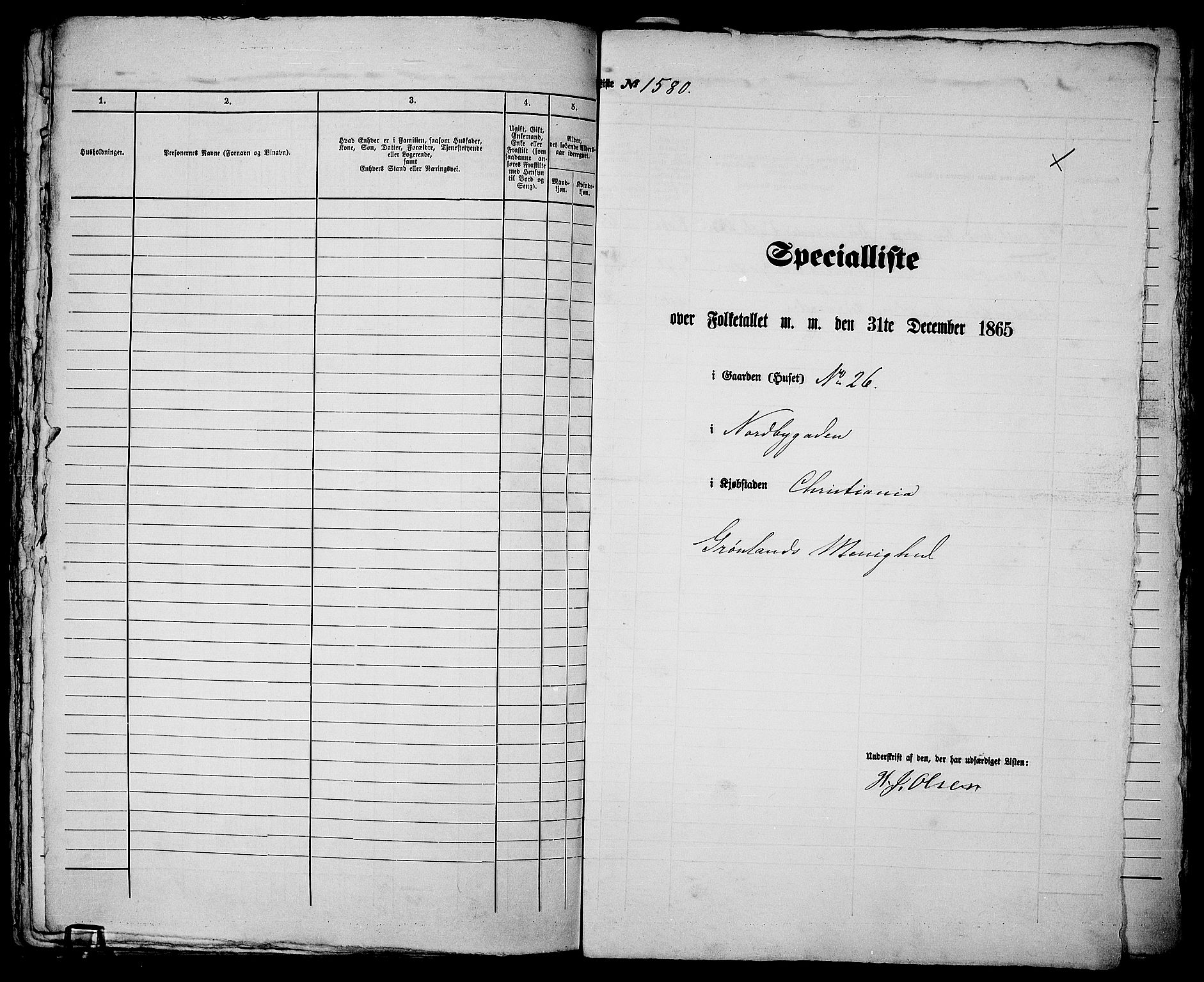 RA, 1865 census for Kristiania, 1865, p. 3588