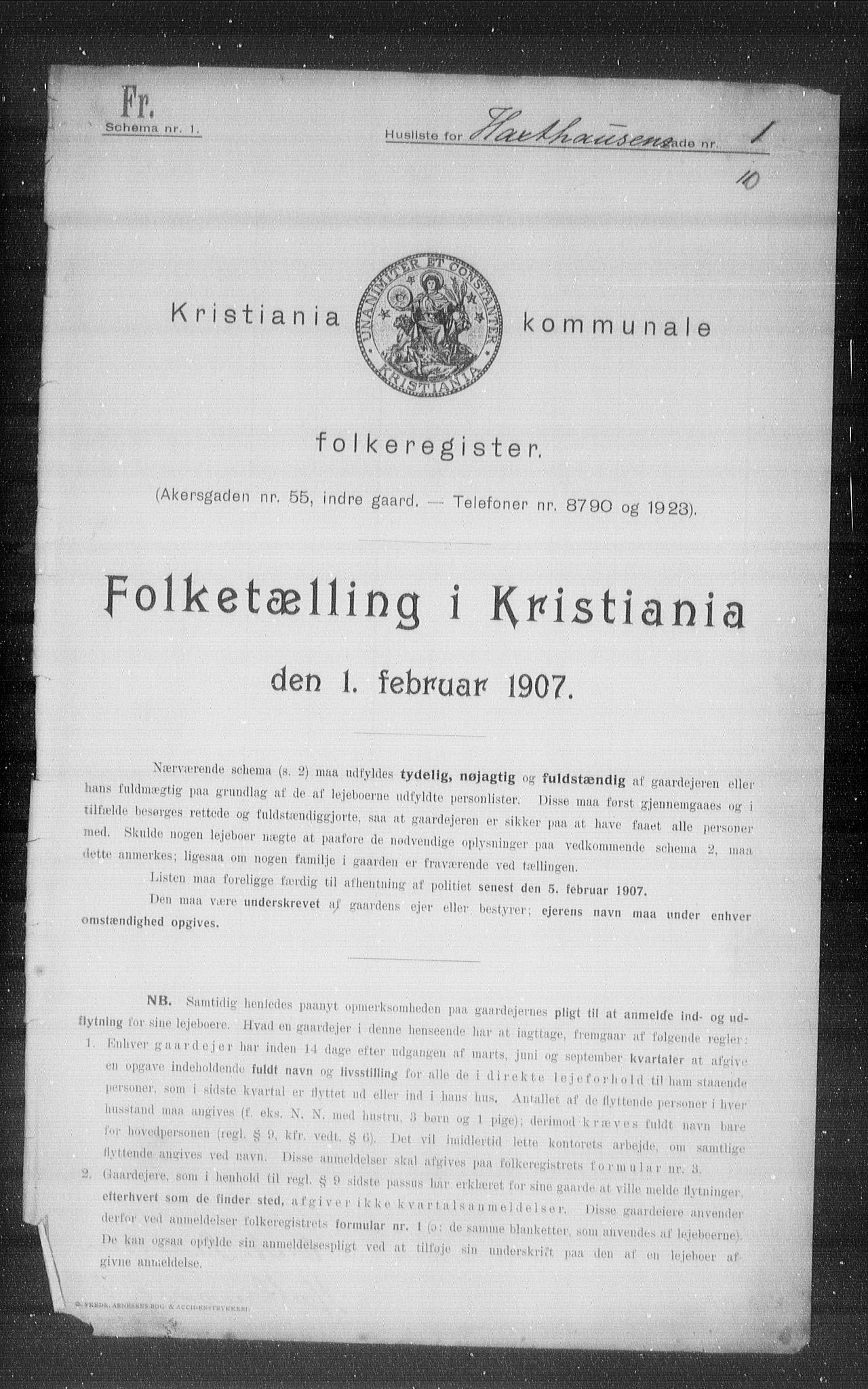 OBA, Municipal Census 1907 for Kristiania, 1907, p. 18372