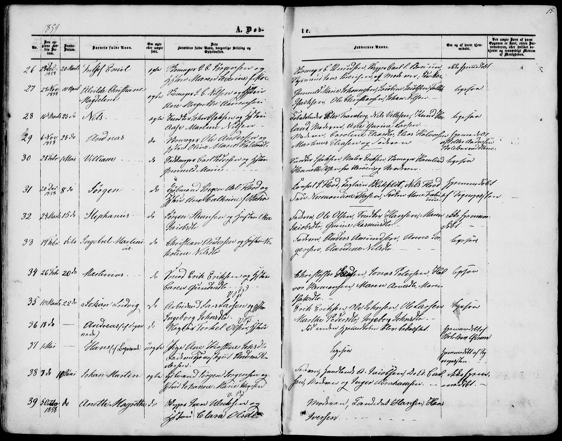 Porsgrunn kirkebøker , AV/SAKO-A-104/F/Fa/L0007: Parish register (official) no. 7, 1858-1877, p. 15