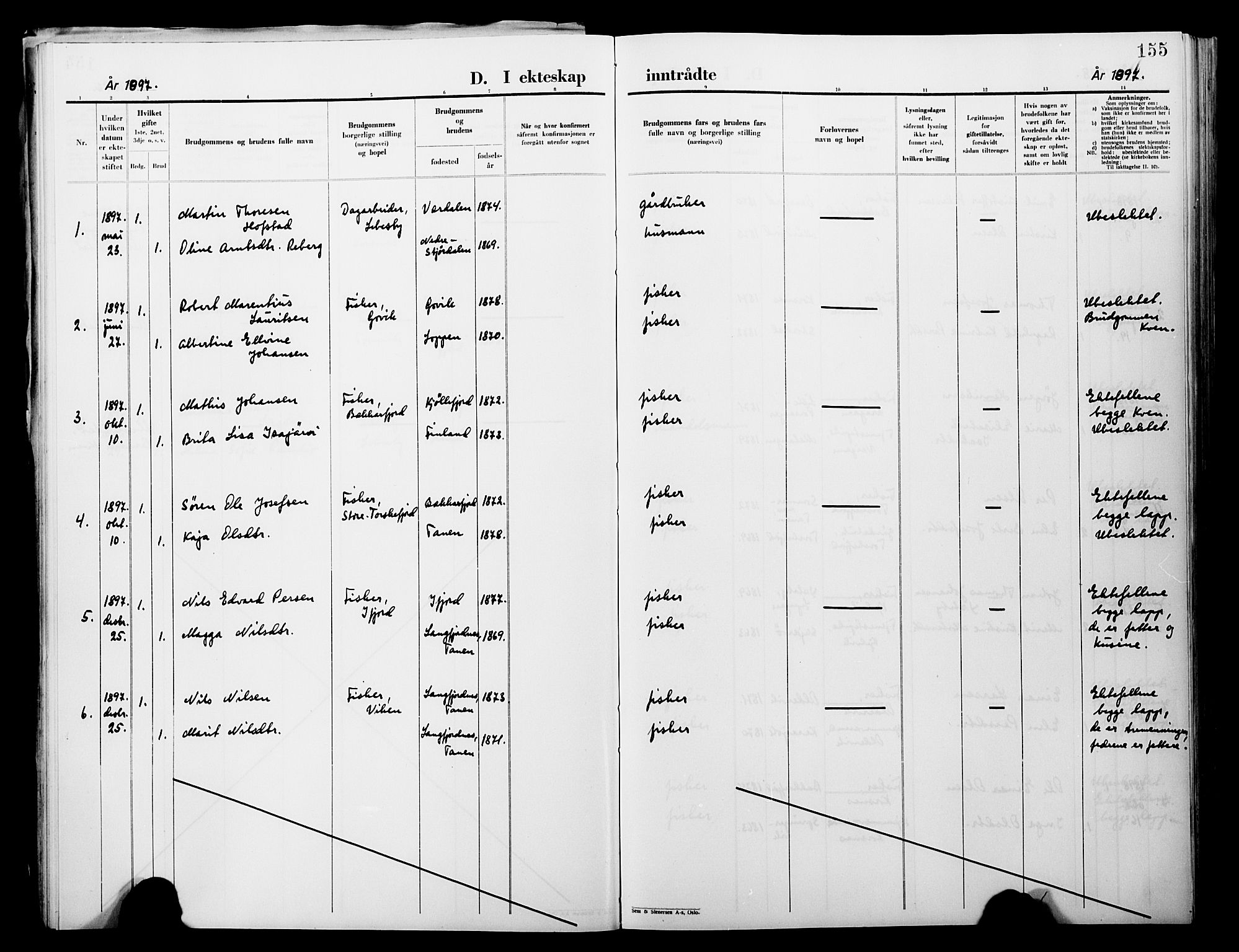 Lebesby sokneprestkontor, SATØ/S-1353/H/Ha/L0004kirke: Parish register (official) no. 4, 1870-1902, p. 155