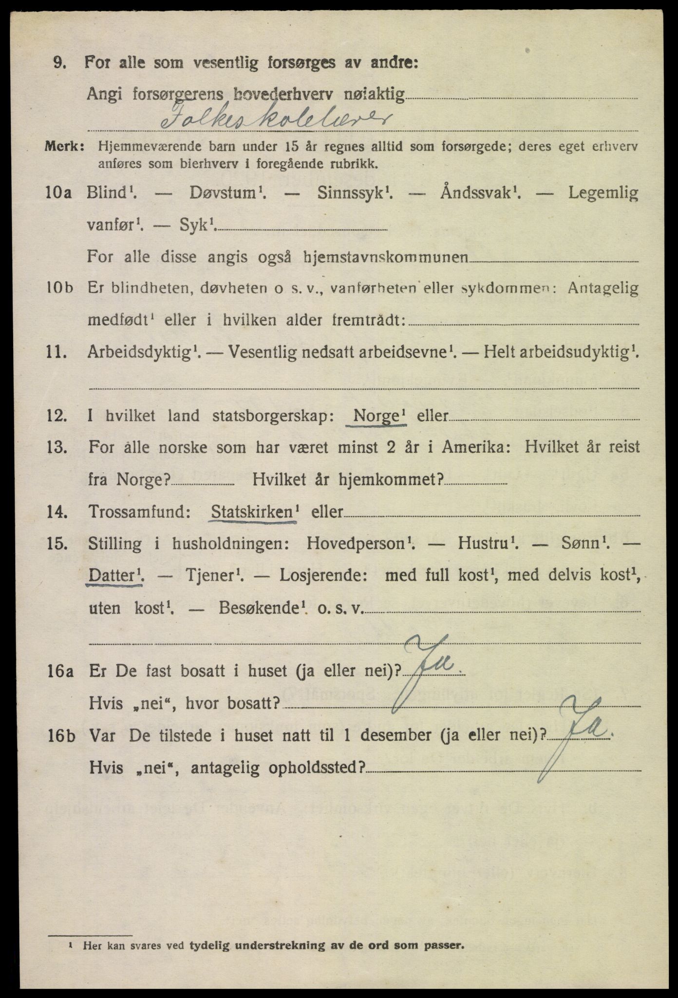 SAK, 1920 census for Austre Moland, 1920, p. 1242