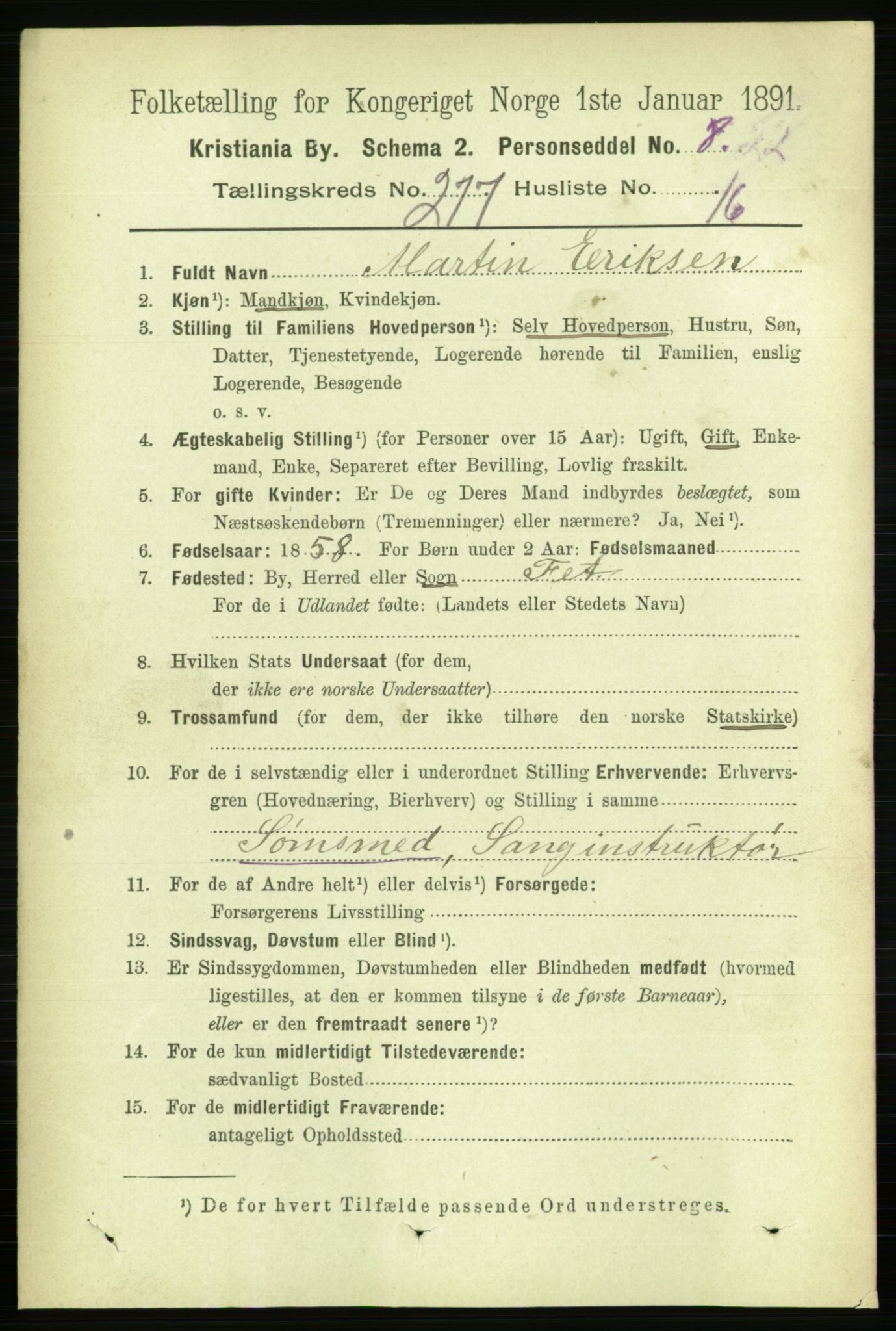 RA, 1891 census for 0301 Kristiania, 1891, p. 168389