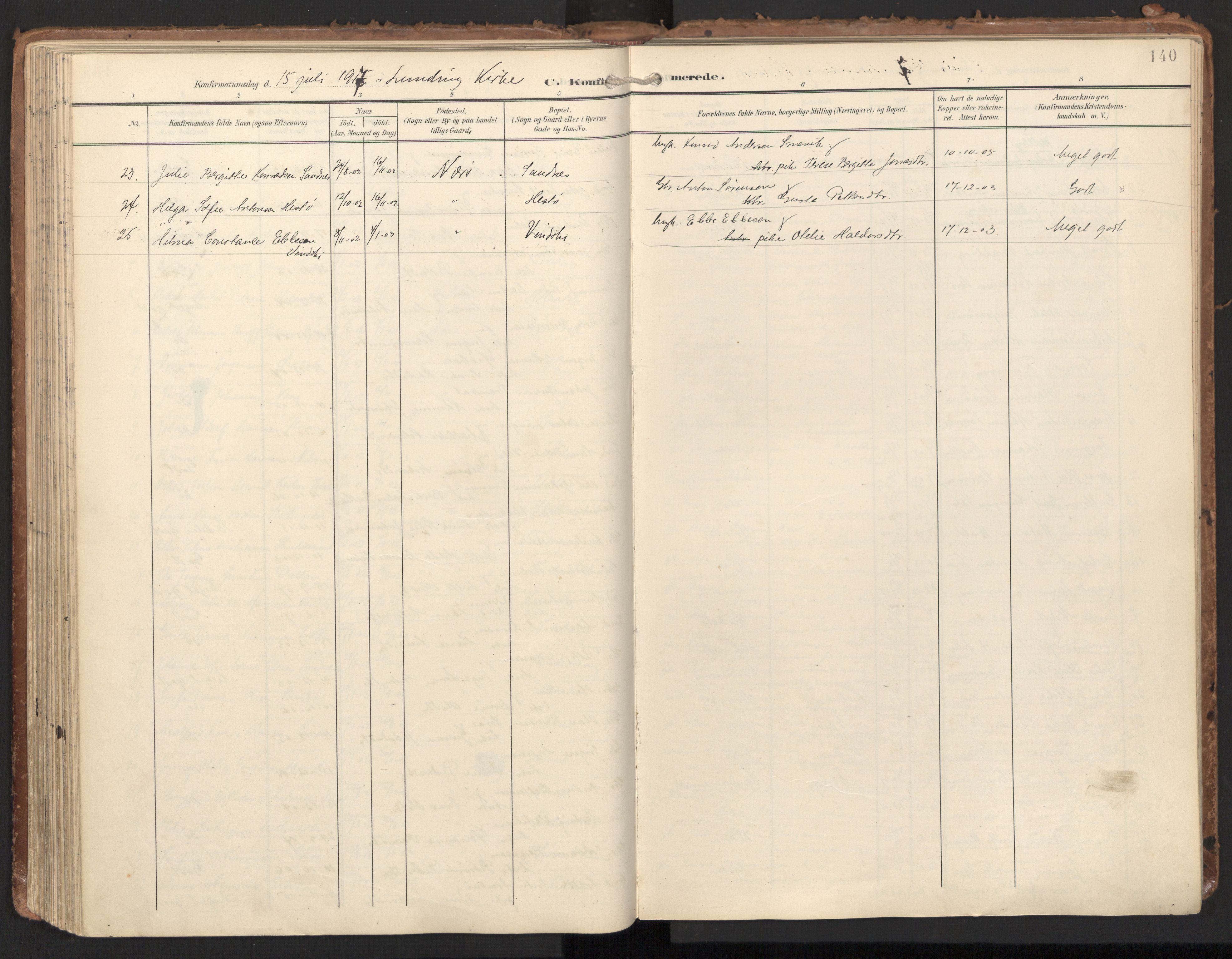 Ministerialprotokoller, klokkerbøker og fødselsregistre - Nord-Trøndelag, SAT/A-1458/784/L0677: Parish register (official) no. 784A12, 1900-1920, p. 140