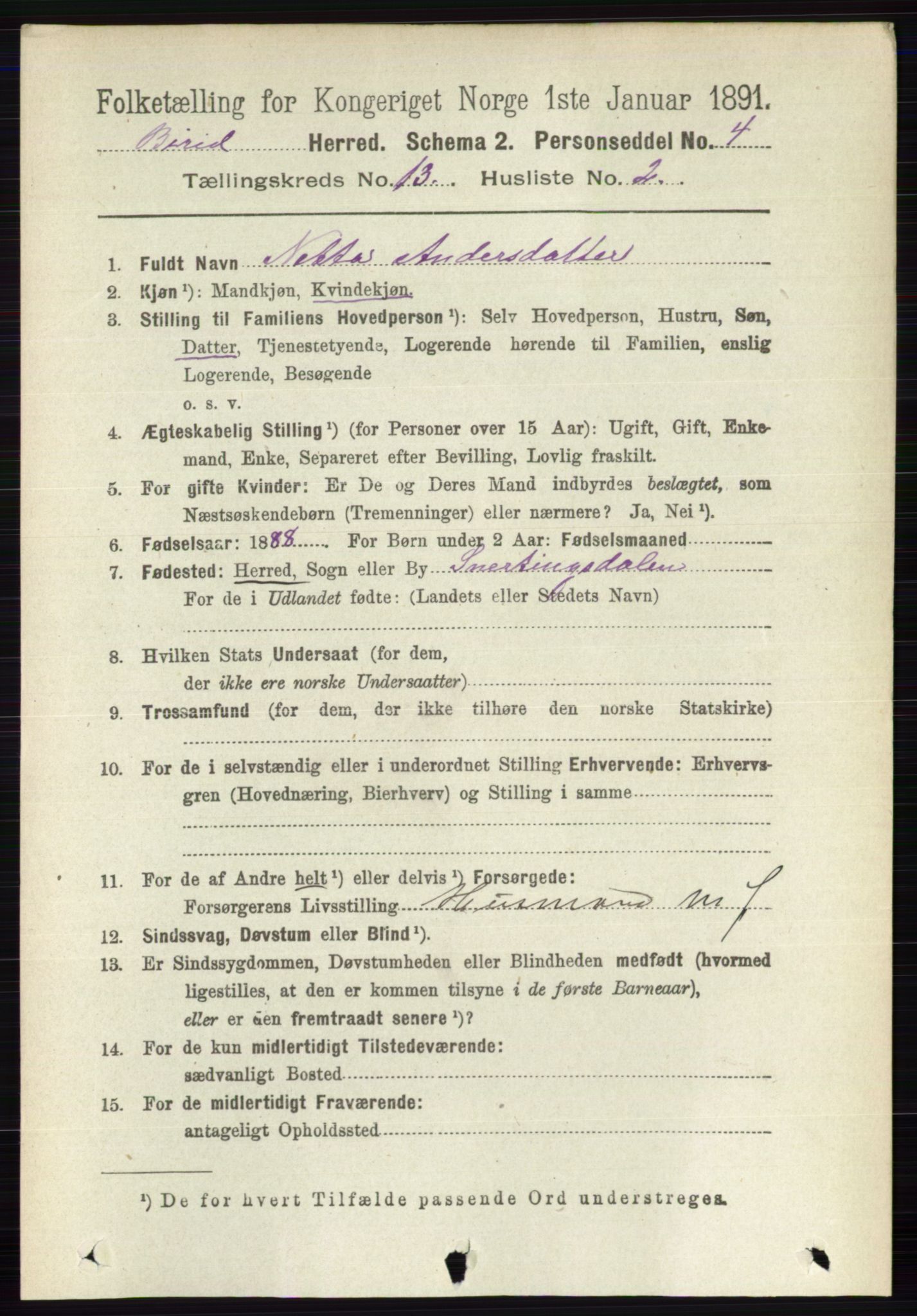 RA, 1891 census for 0525 Biri, 1891, p. 5326