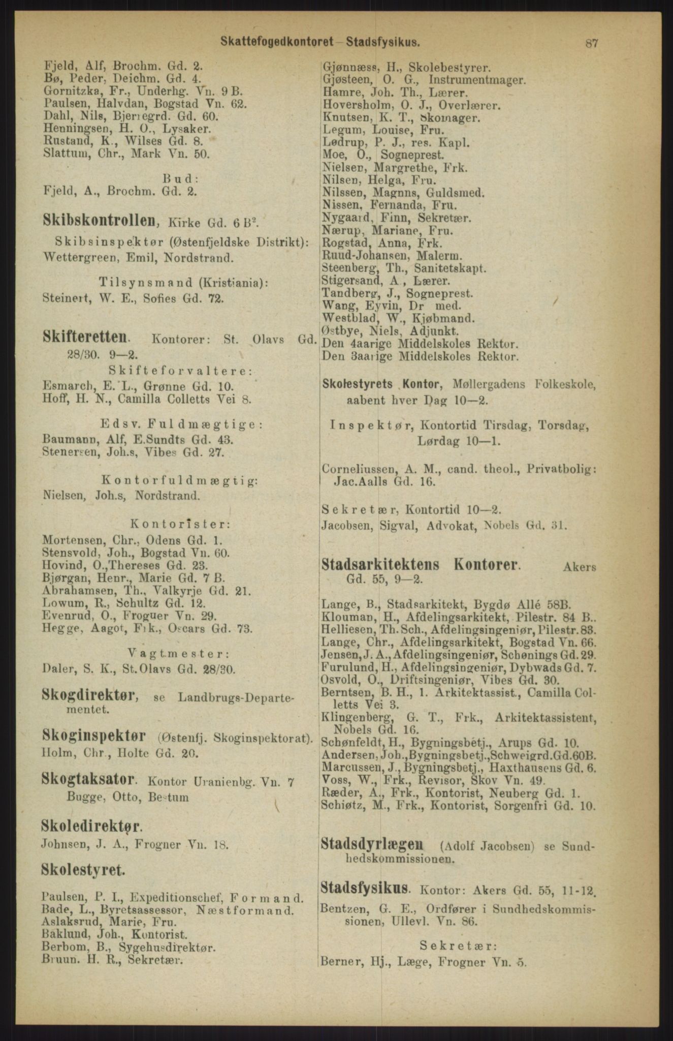 Kristiania/Oslo adressebok, PUBL/-, 1911, p. 87