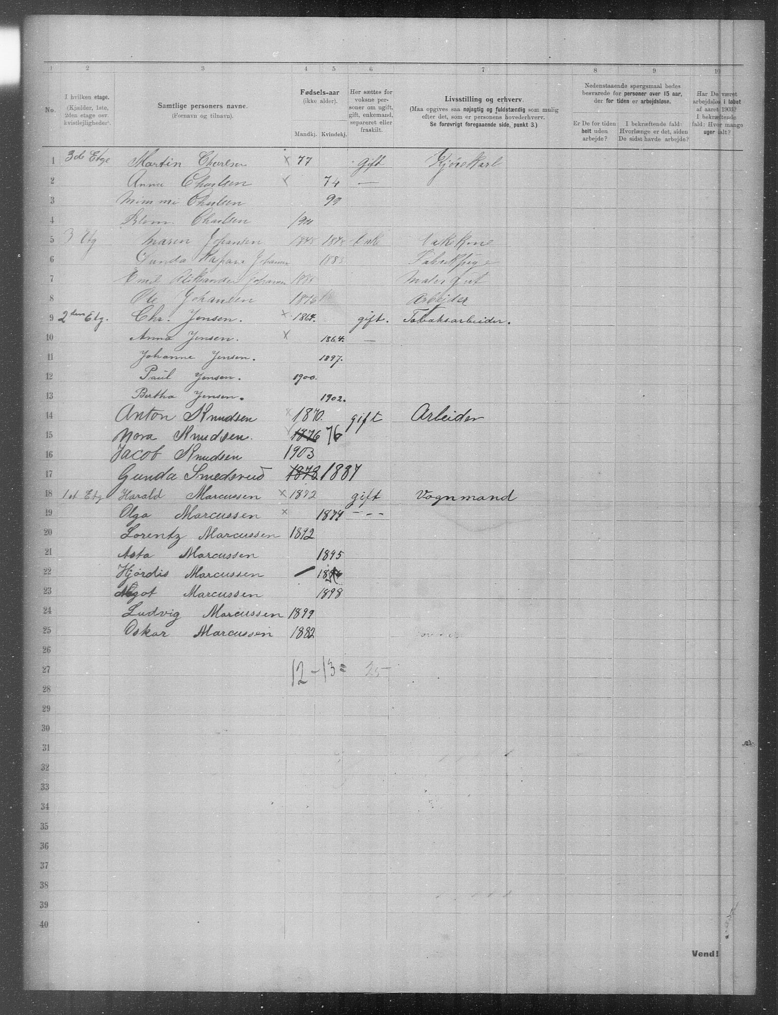 OBA, Municipal Census 1903 for Kristiania, 1903, p. 6946