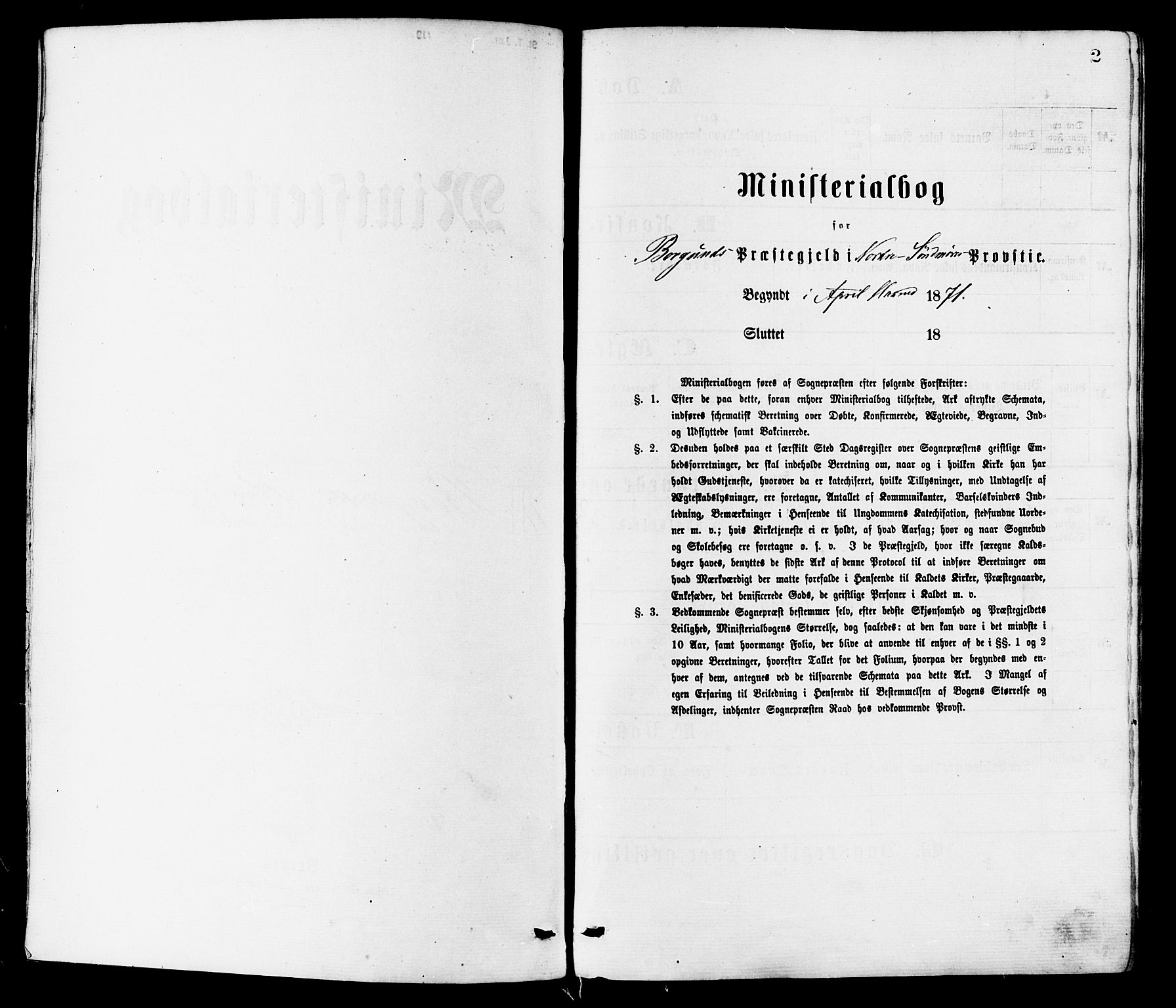 Ministerialprotokoller, klokkerbøker og fødselsregistre - Møre og Romsdal, AV/SAT-A-1454/528/L0400: Parish register (official) no. 528A11, 1871-1879, p. 2