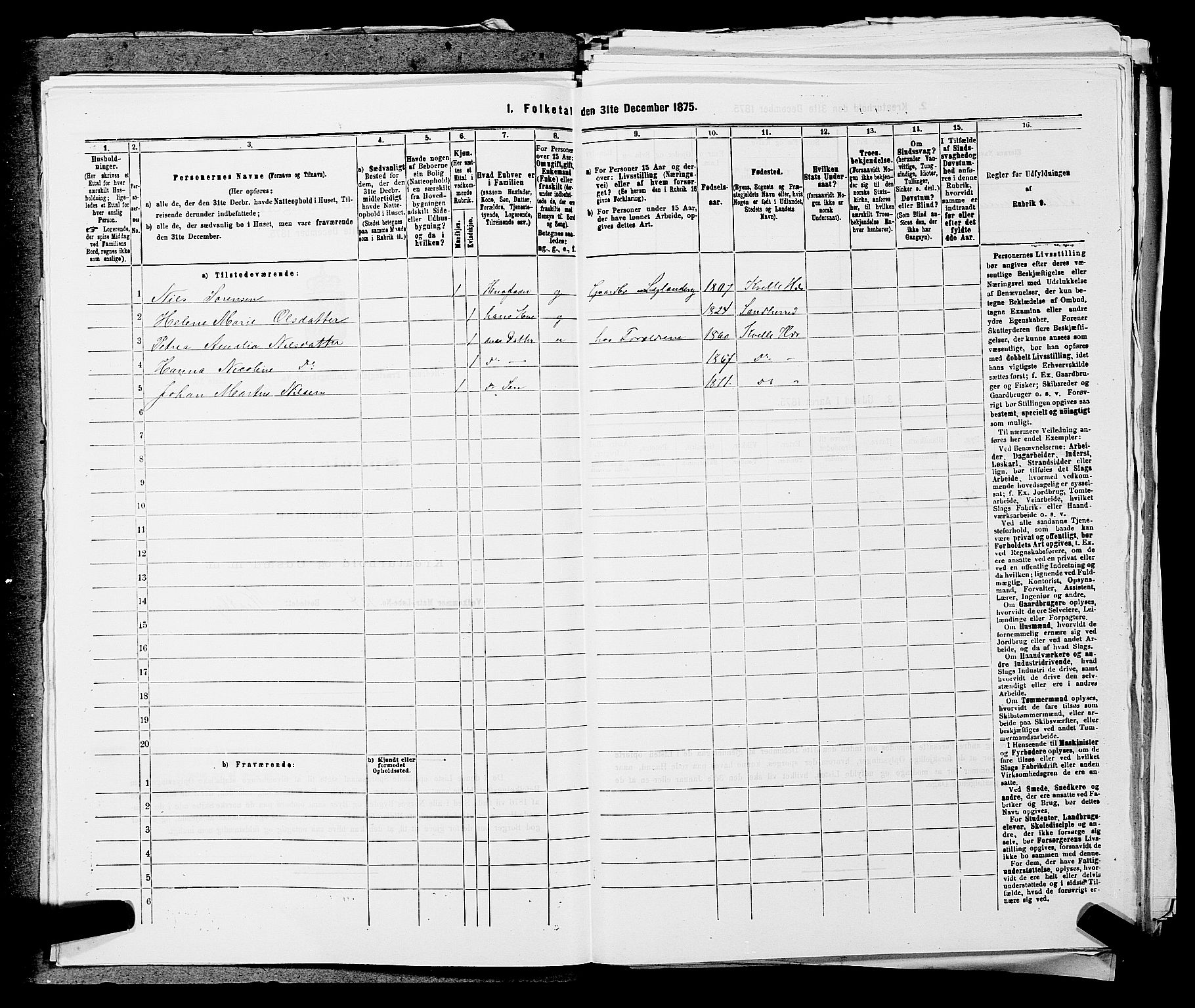 SAKO, 1875 census for 0727P Hedrum, 1875, p. 853