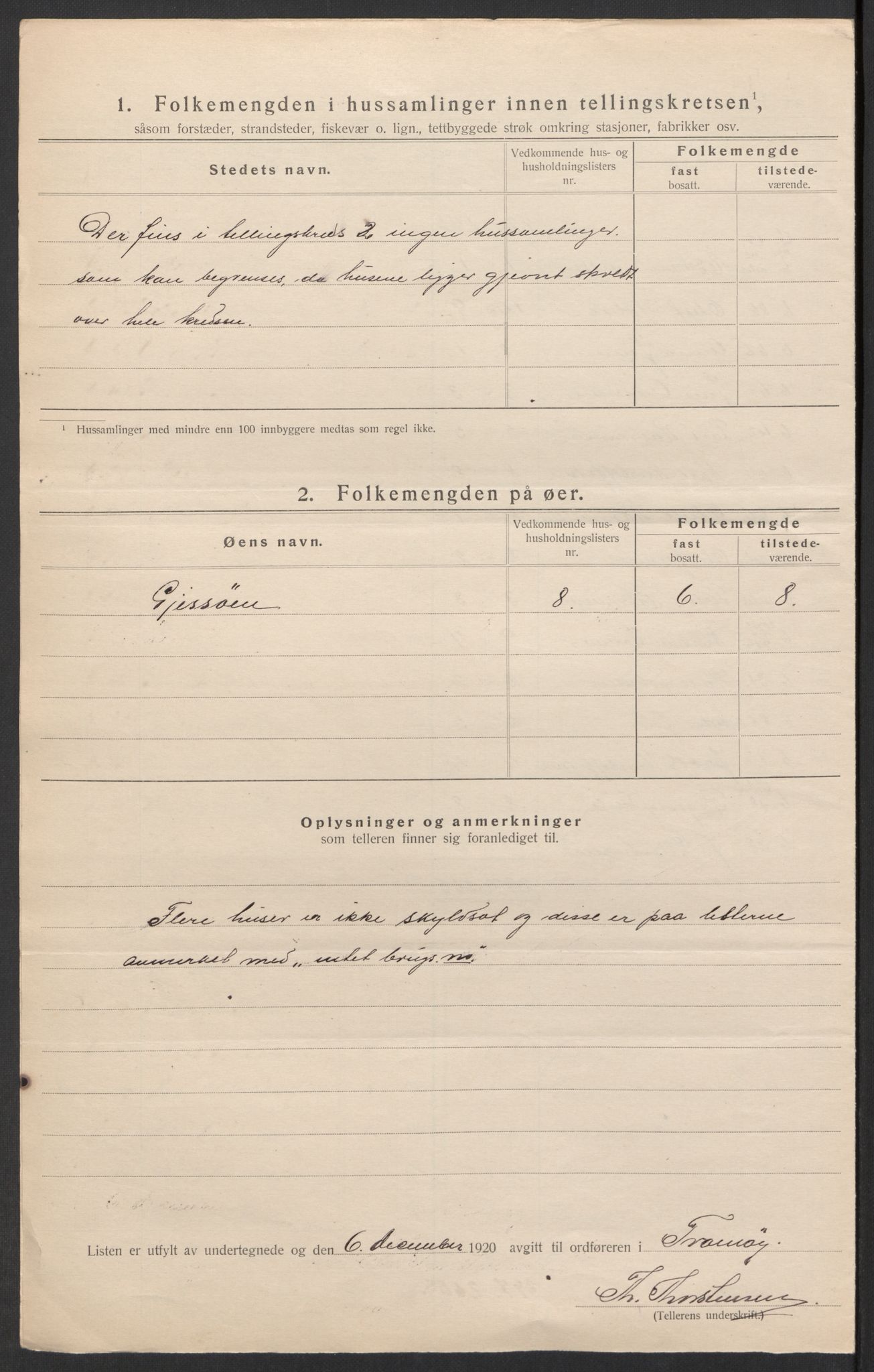 SAK, 1920 census for Tromøy, 1920, p. 11