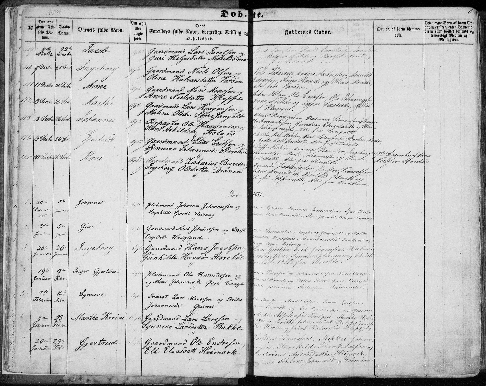 Sund sokneprestembete, SAB/A-99930: Parish register (official) no. A 14, 1850-1866, p. 8