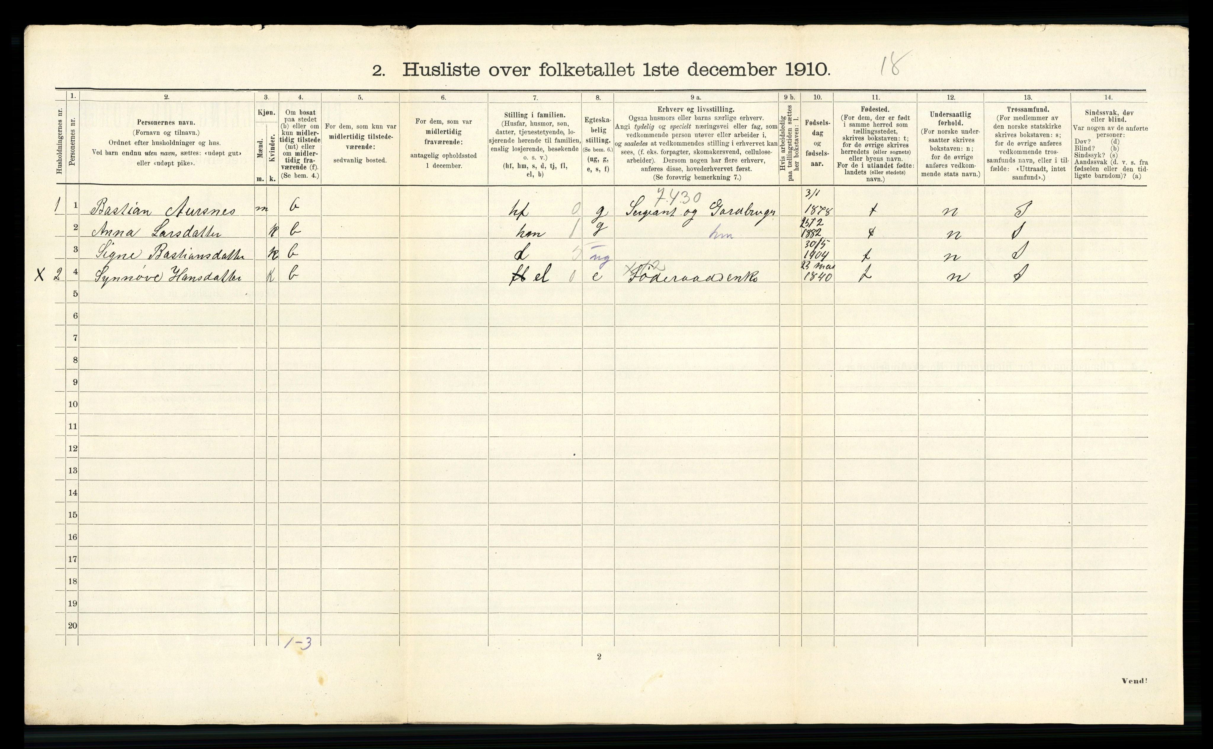 RA, 1910 census for Sykkylven, 1910, p. 54