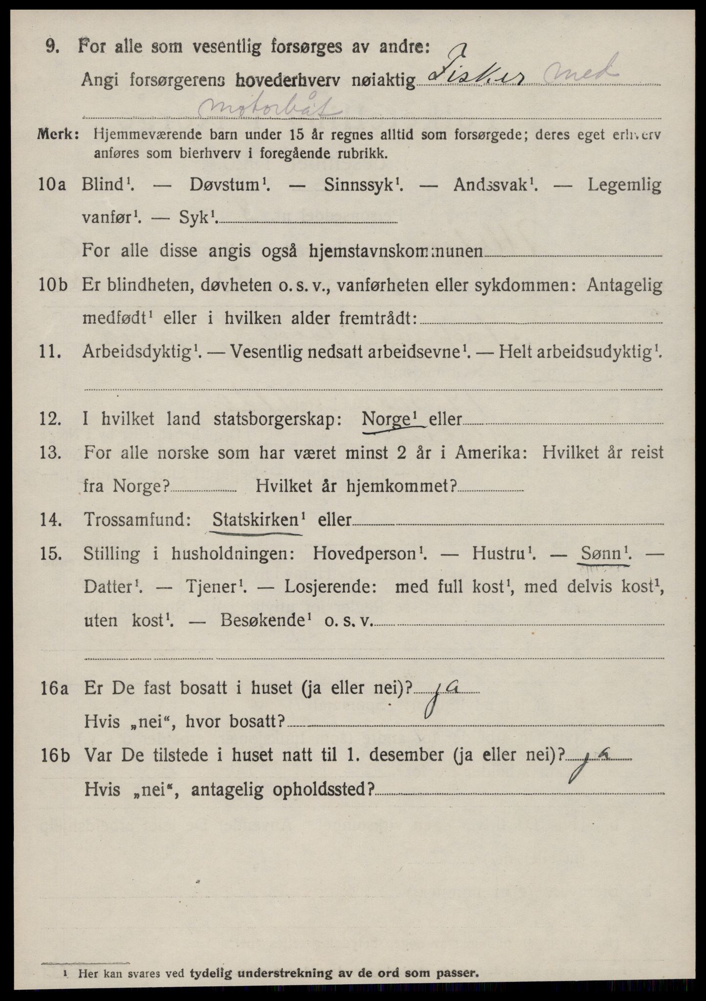SAT, 1920 census for Ulstein, 1920, p. 5329