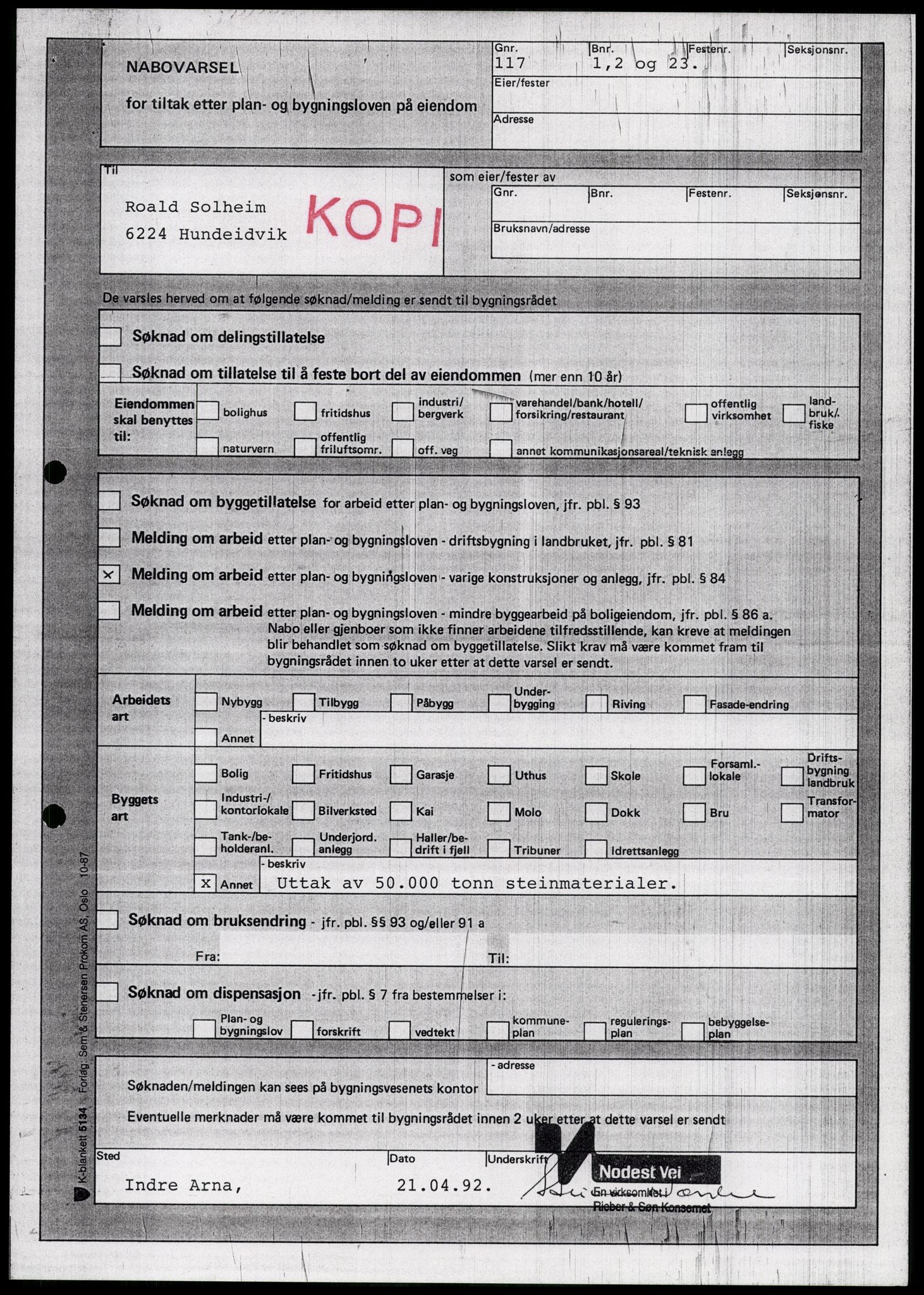 Statens forurensningstilsyn, hovedkontoret, AV/RA-S-4136/1/D/Da/L1368: Kommunalt avløpsvann, slam og avfall, vannforsyning, analyse, akvakultur og produktkontroll, 1983-1993, p. 158