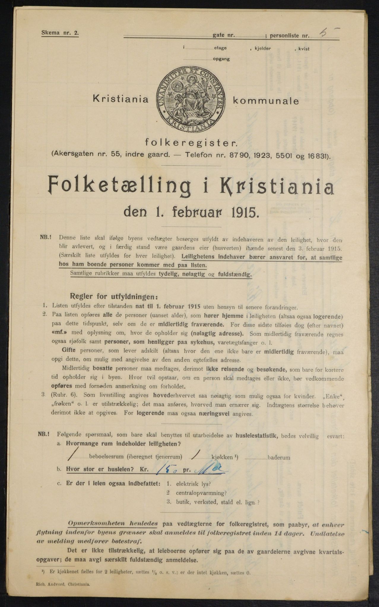 OBA, Municipal Census 1915 for Kristiania, 1915, p. 21554