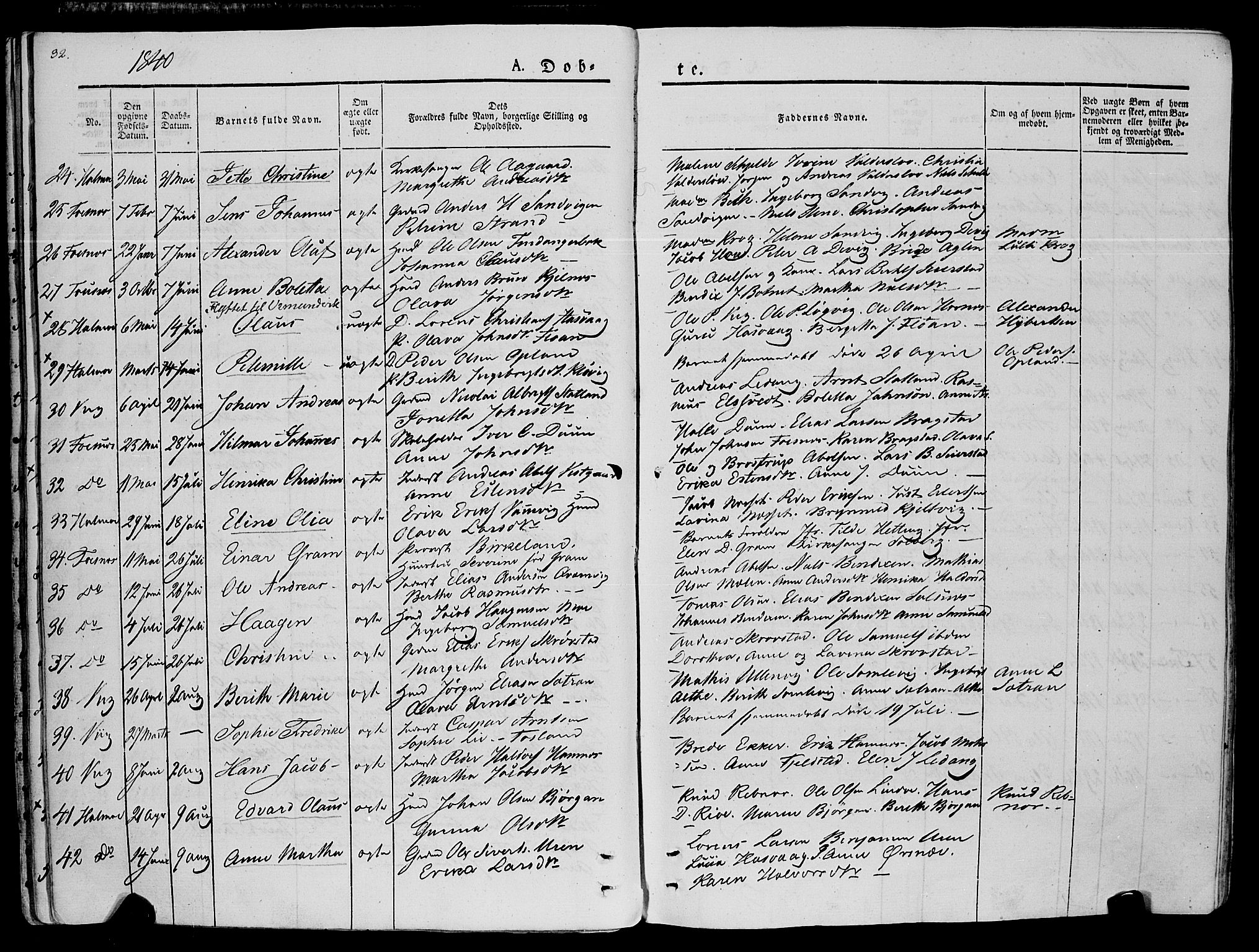 Ministerialprotokoller, klokkerbøker og fødselsregistre - Nord-Trøndelag, SAT/A-1458/773/L0614: Parish register (official) no. 773A05, 1831-1856, p. 32