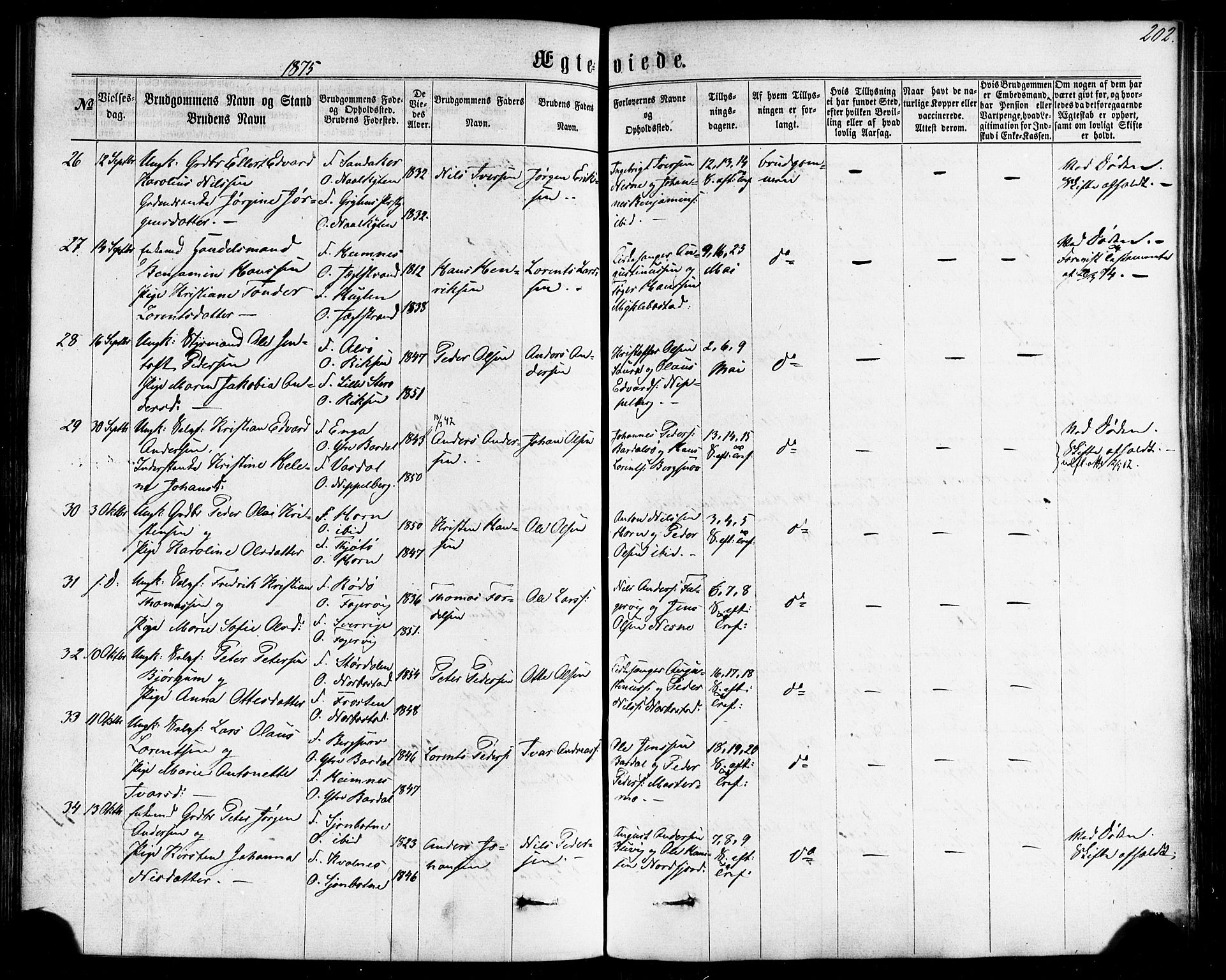 Ministerialprotokoller, klokkerbøker og fødselsregistre - Nordland, AV/SAT-A-1459/838/L0551: Parish register (official) no. 838A09, 1864-1880, p. 202