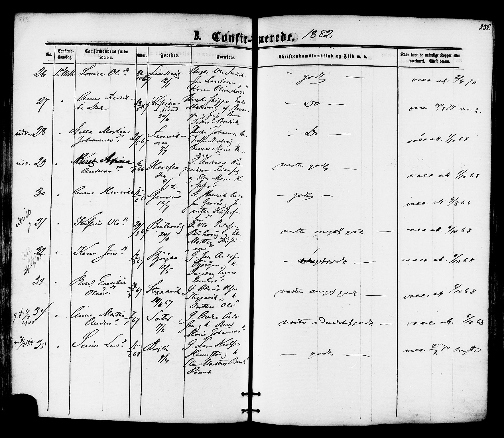 Ministerialprotokoller, klokkerbøker og fødselsregistre - Nord-Trøndelag, AV/SAT-A-1458/701/L0009: Parish register (official) no. 701A09 /1, 1864-1882, p. 235