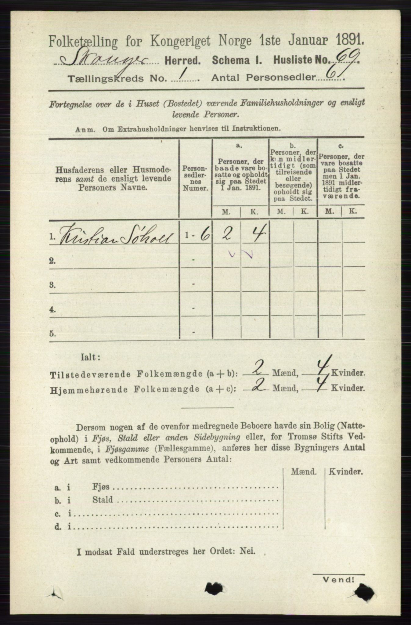 RA, 1891 census for 0712 Skoger, 1891, p. 91