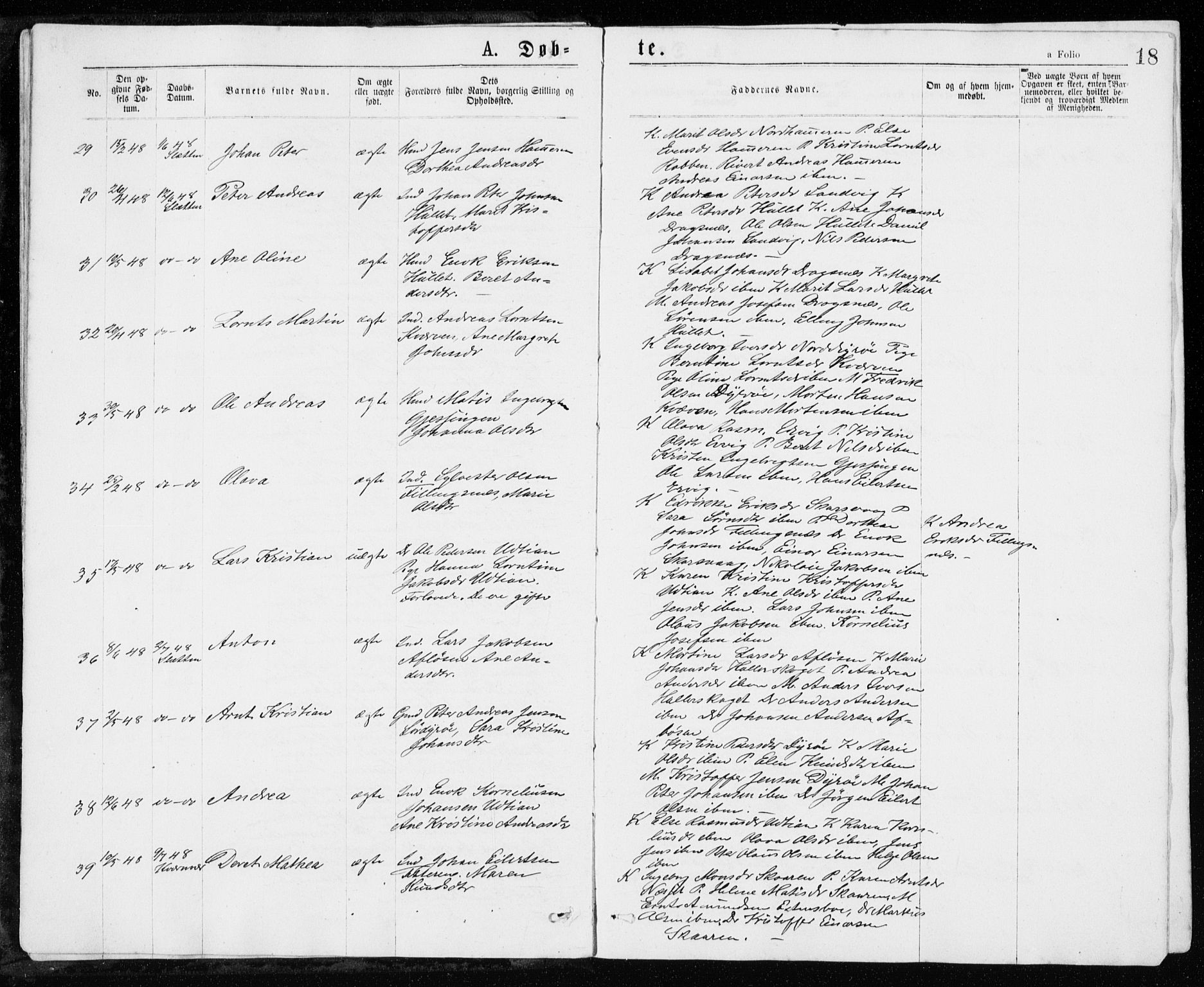 Ministerialprotokoller, klokkerbøker og fødselsregistre - Sør-Trøndelag, AV/SAT-A-1456/640/L0576: Parish register (official) no. 640A01, 1846-1876, p. 18