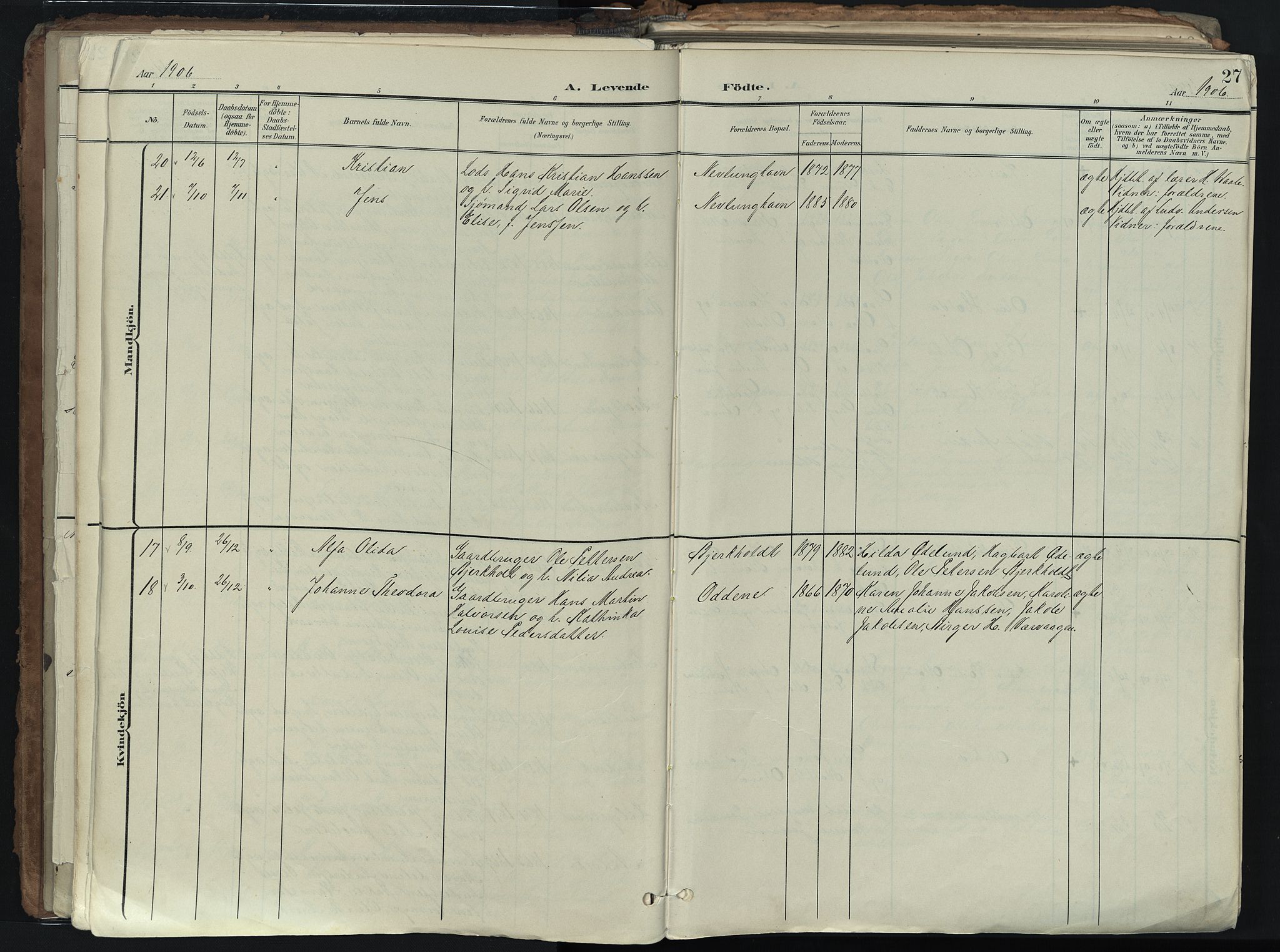 Brunlanes kirkebøker, SAKO/A-342/F/Fb/L0003: Parish register (official) no. II 3, 1900-1922, p. 27