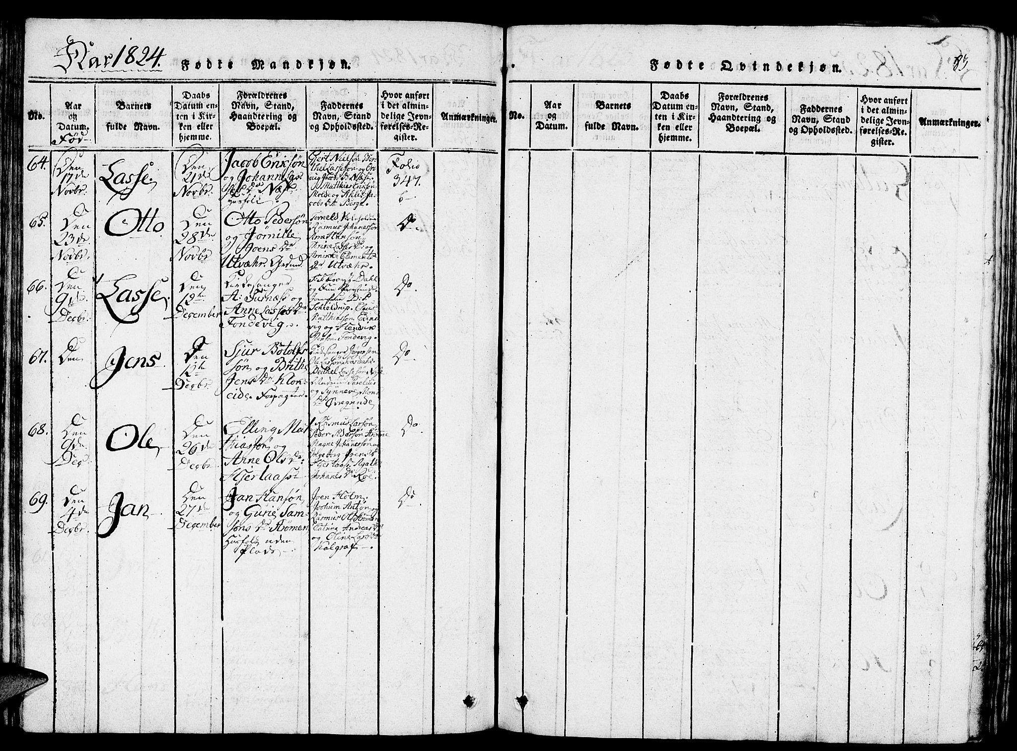 Gulen sokneprestembete, AV/SAB-A-80201/H/Haa/Haaa/L0018: Parish register (official) no. A 18, 1816-1825, p. 83