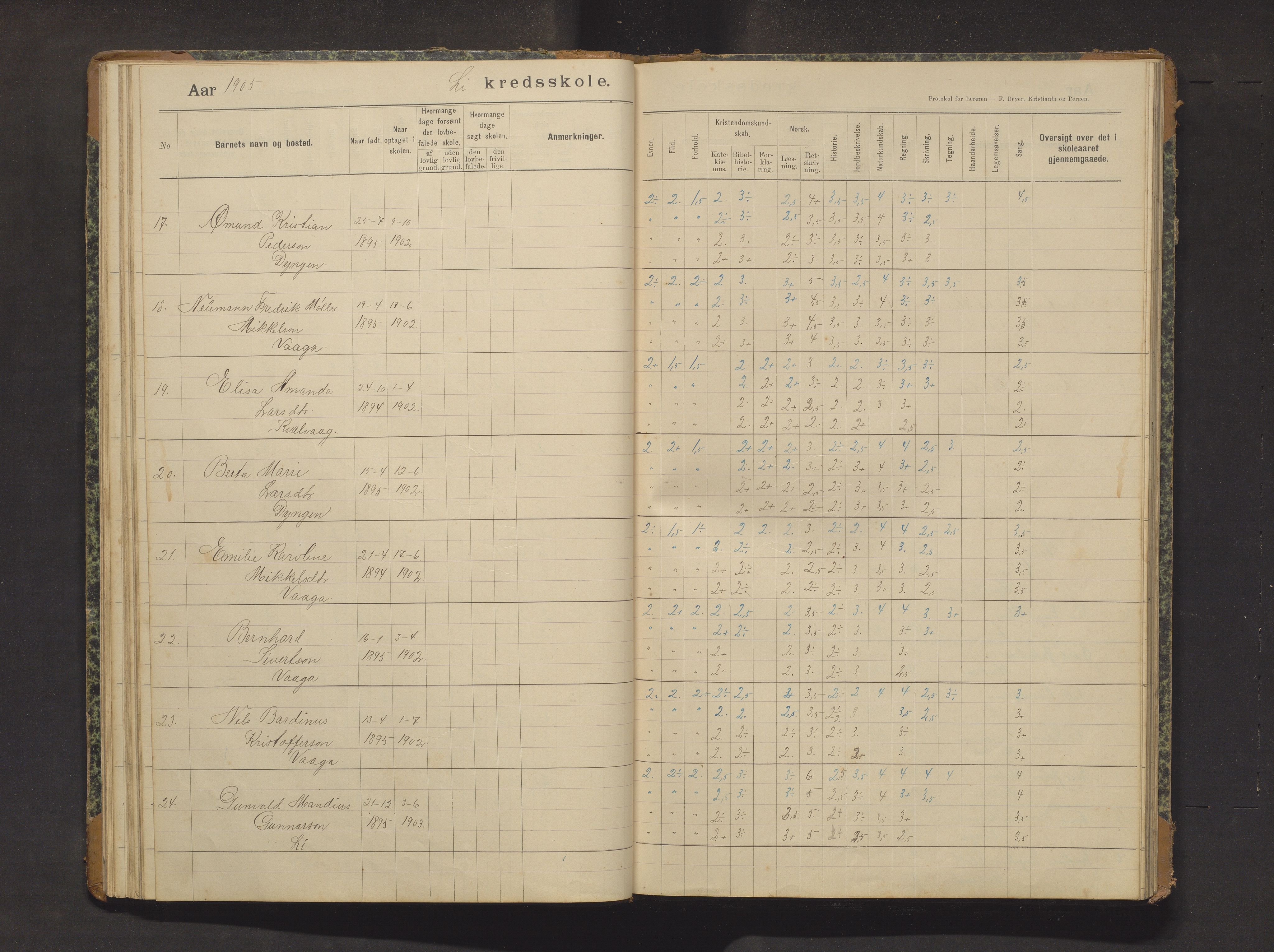 Sveio kommune. Barneskulane, IKAH/1216-231/F/Fa/L0029: Skuleprotokoll for Lid skule, 1903-1915, p. 34