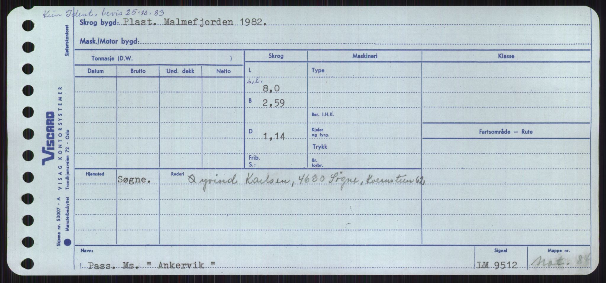 Sjøfartsdirektoratet med forløpere, Skipsmålingen, RA/S-1627/H/Ha/L0001/0001: Fartøy, A-Eig / Fartøy A-Bjøn, p. 269