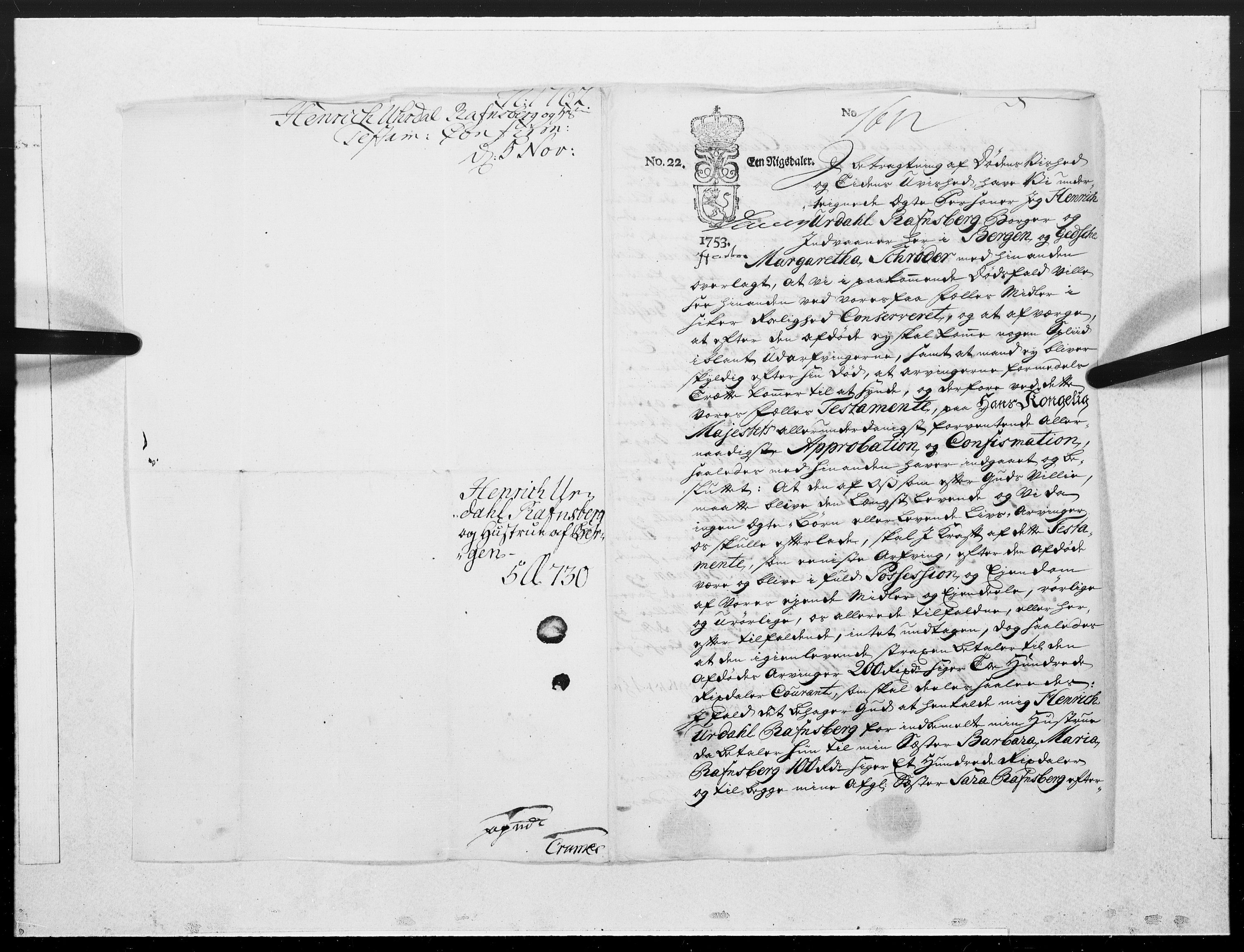 Danske Kanselli 1572-1799, RA/EA-3023/F/Fc/Fcc/Fcca/L0184: Norske innlegg 1572-1799, 1762, p. 330