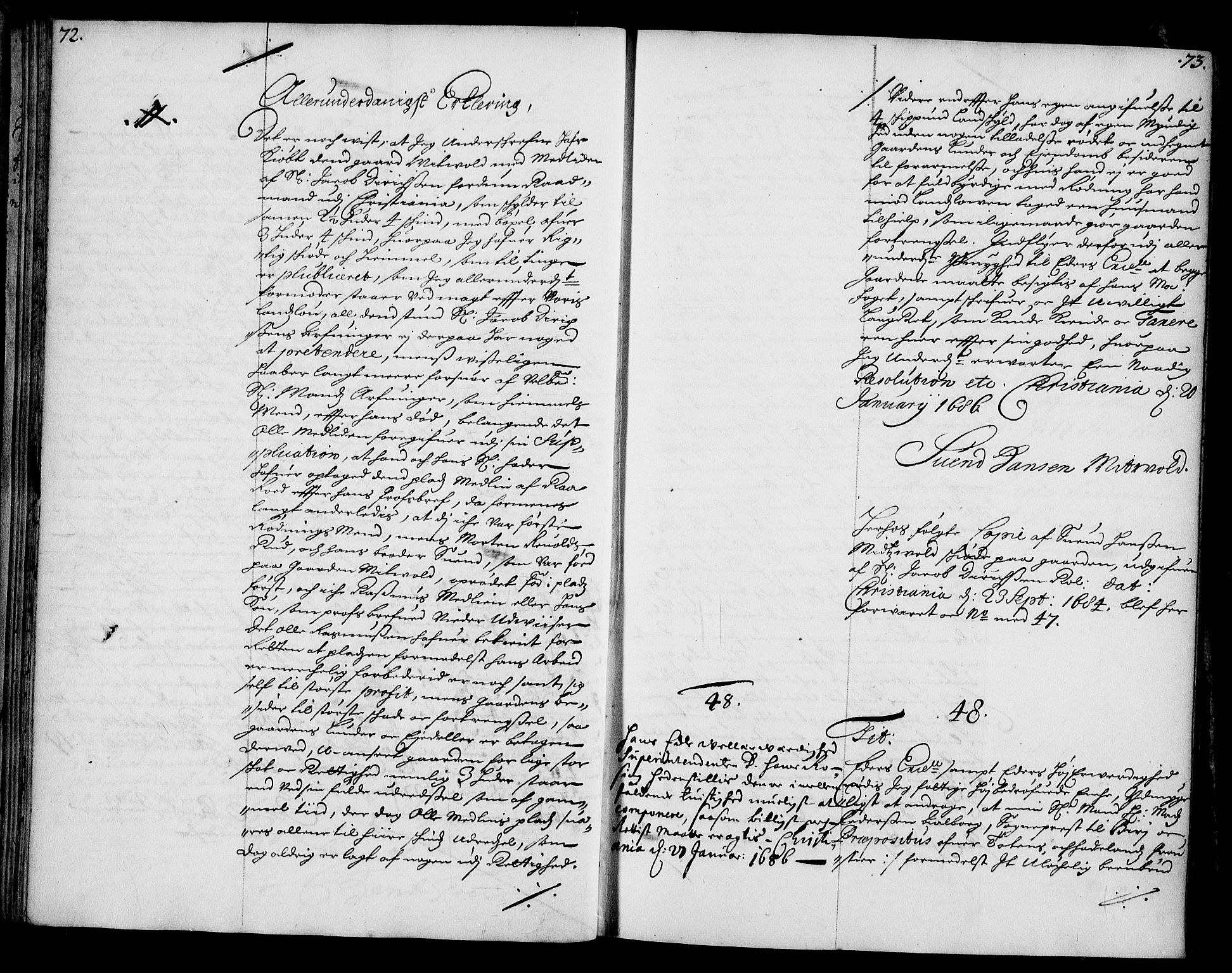 Stattholderembetet 1572-1771, AV/RA-EA-2870/Ae/L0002: Supplikasjons- og resolusjonsprotokoll, 1686, p. 72-73