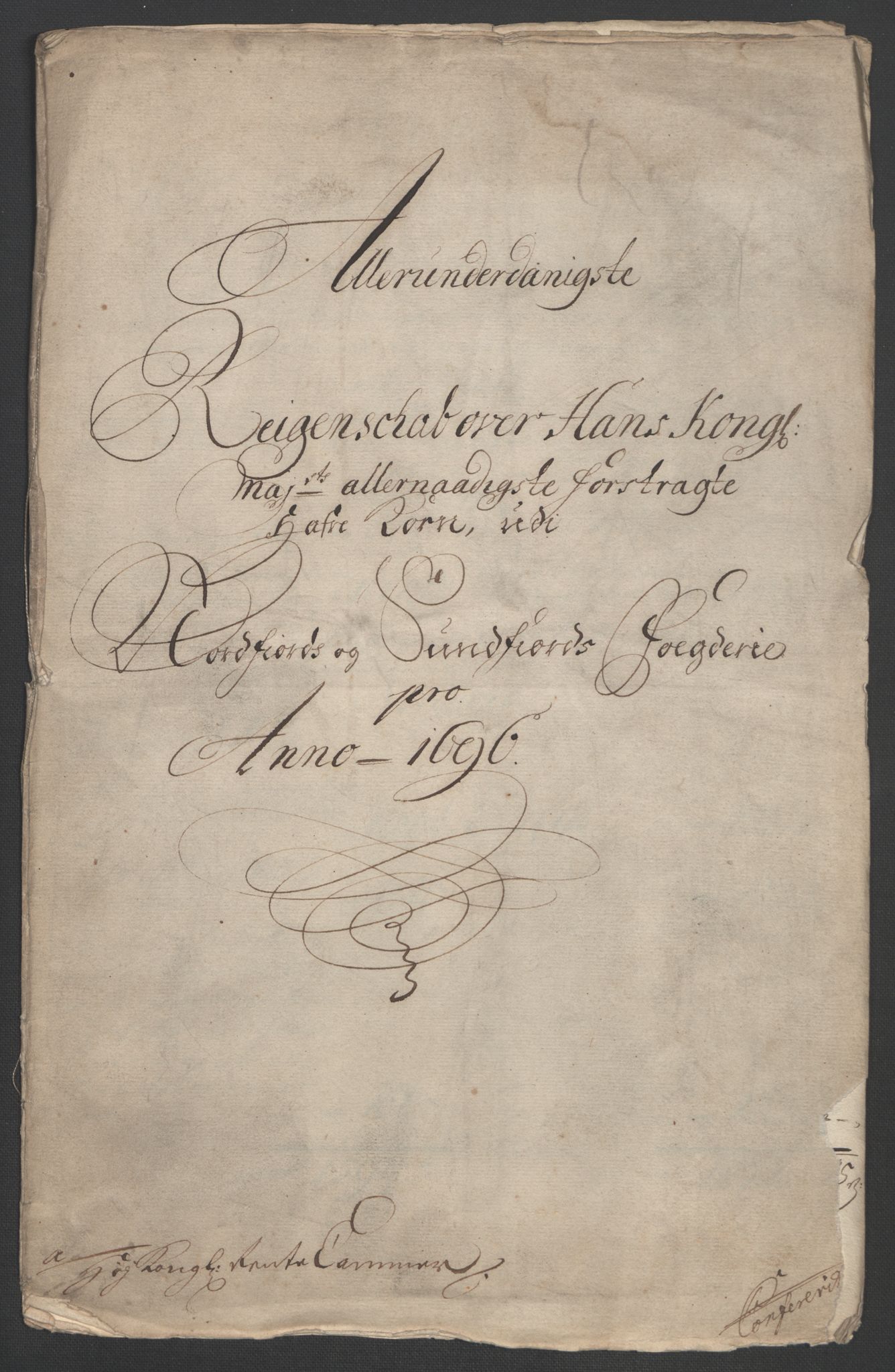 Rentekammeret inntil 1814, Reviderte regnskaper, Fogderegnskap, RA/EA-4092/R53/L3422: Fogderegnskap Sunn- og Nordfjord, 1695-1696, p. 450
