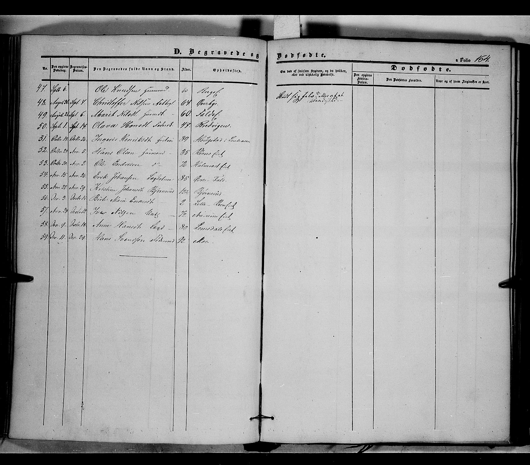 Land prestekontor, AV/SAH-PREST-120/H/Ha/Haa/L0009: Parish register (official) no. 9, 1847-1859, p. 164