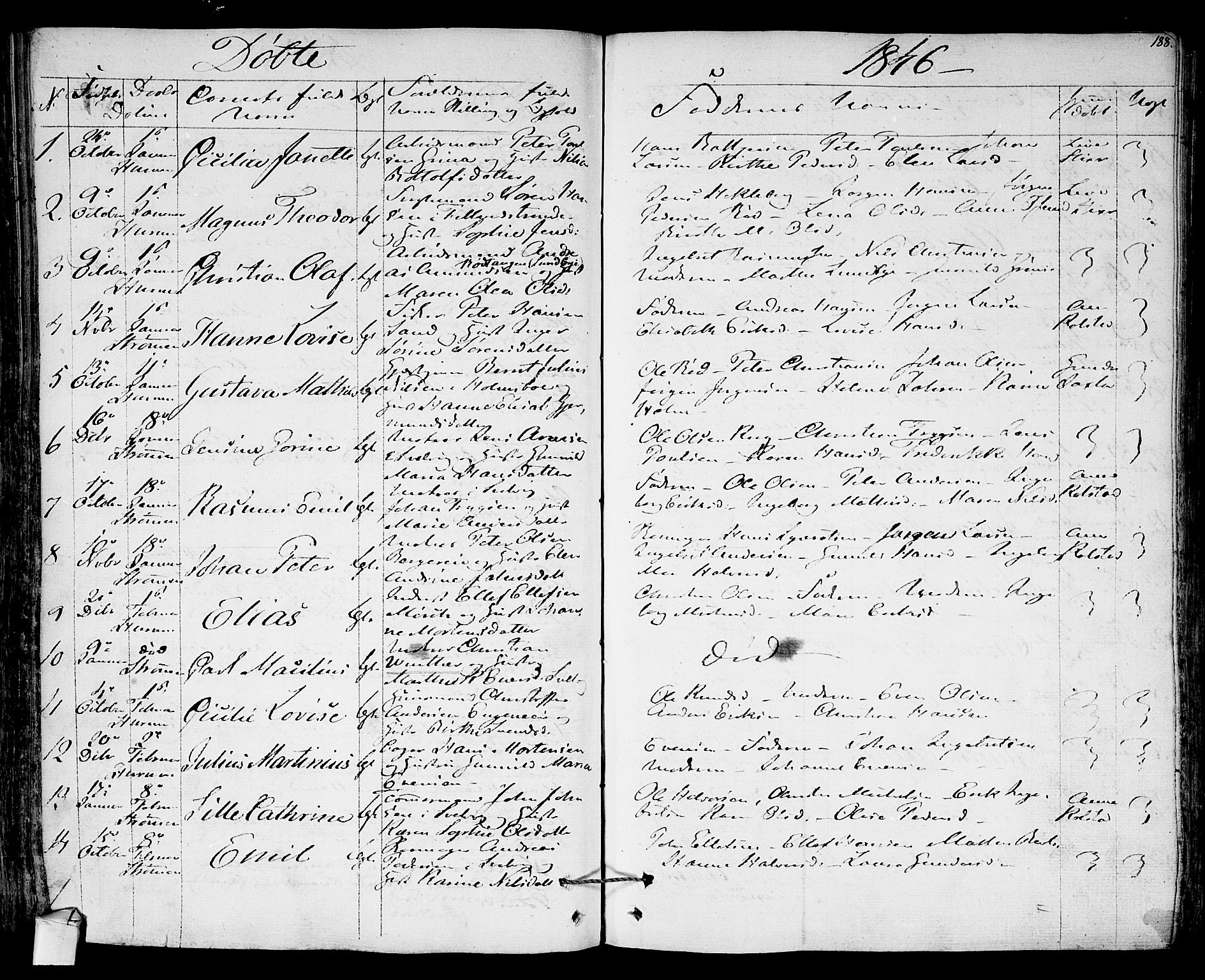 Hurum kirkebøker, SAKO/A-229/F/Fa/L0010: Parish register (official) no. 10, 1827-1846, p. 188