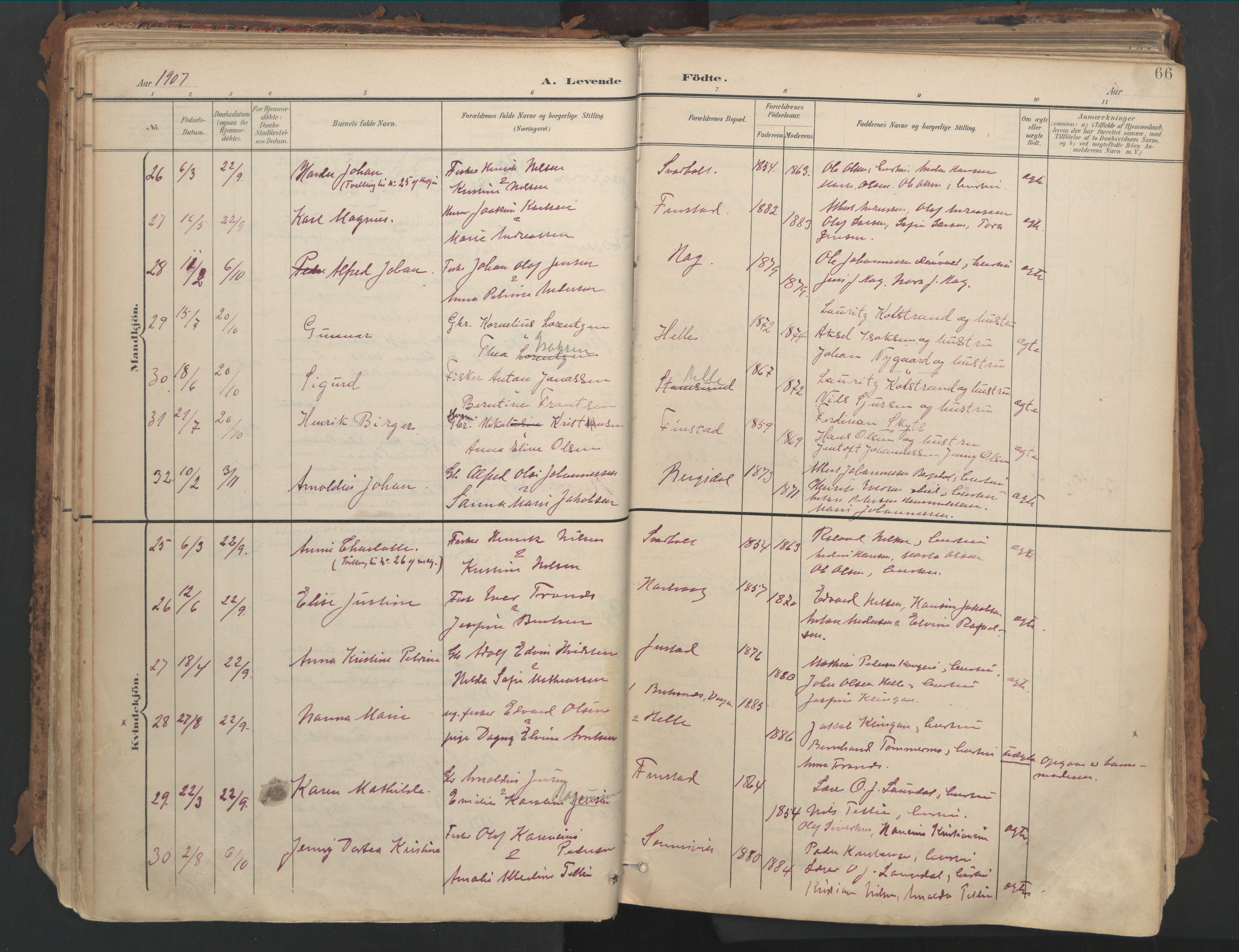 Ministerialprotokoller, klokkerbøker og fødselsregistre - Nordland, AV/SAT-A-1459/882/L1180: Parish register (official) no. 882A02, 1897-1913, p. 66