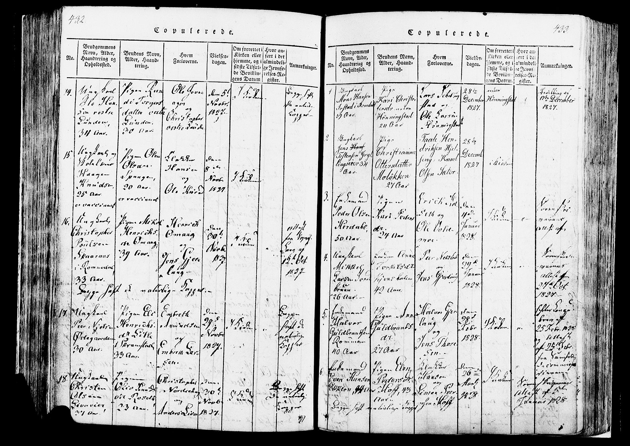 Løten prestekontor, AV/SAH-PREST-022/K/Ka/L0005: Parish register (official) no. 5, 1814-1832, p. 432-433