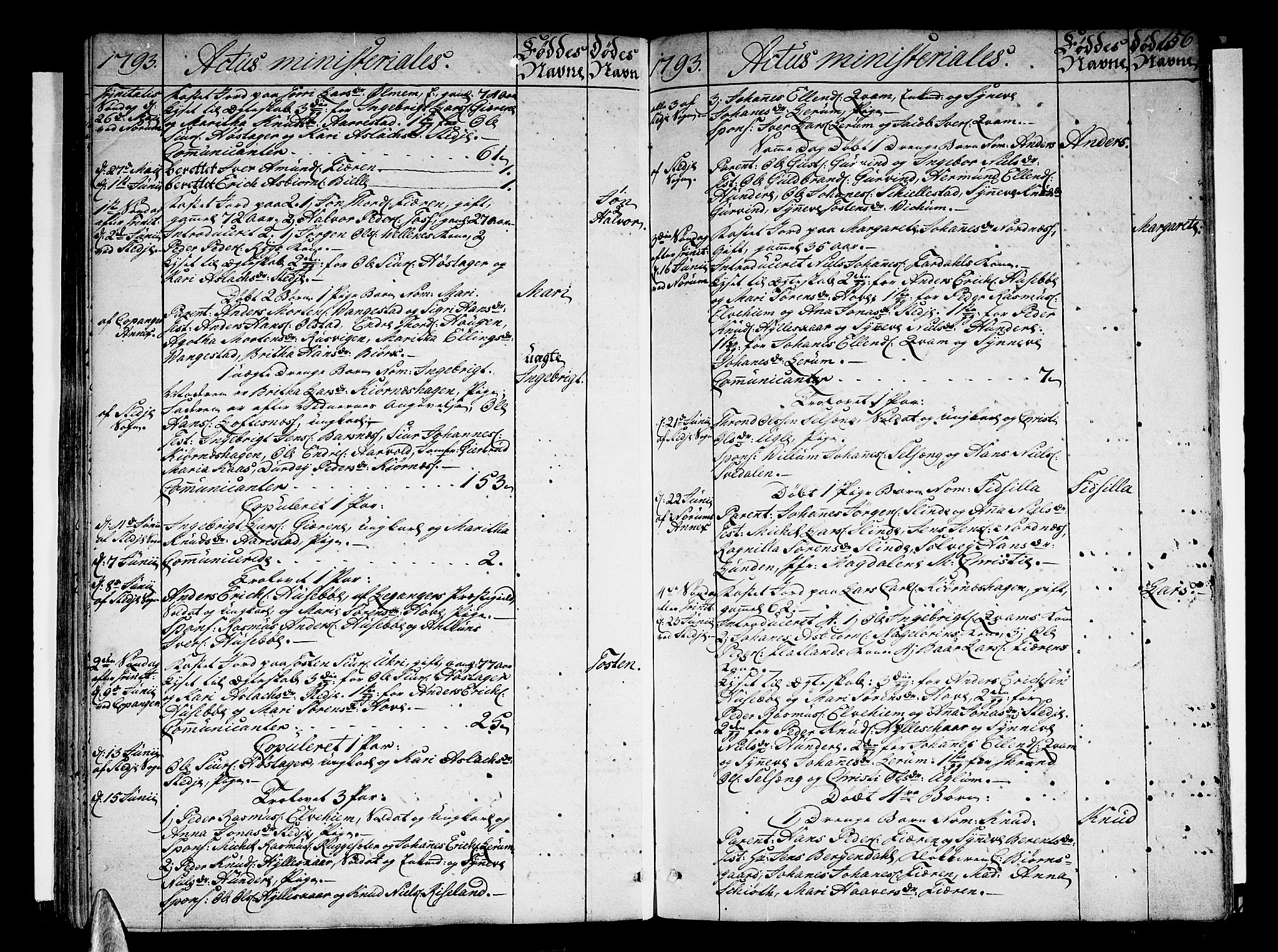 Sogndal sokneprestembete, SAB/A-81301/H/Haa/Haaa/L0007: Parish register (official) no. A 7, 1782-1795, p. 156
