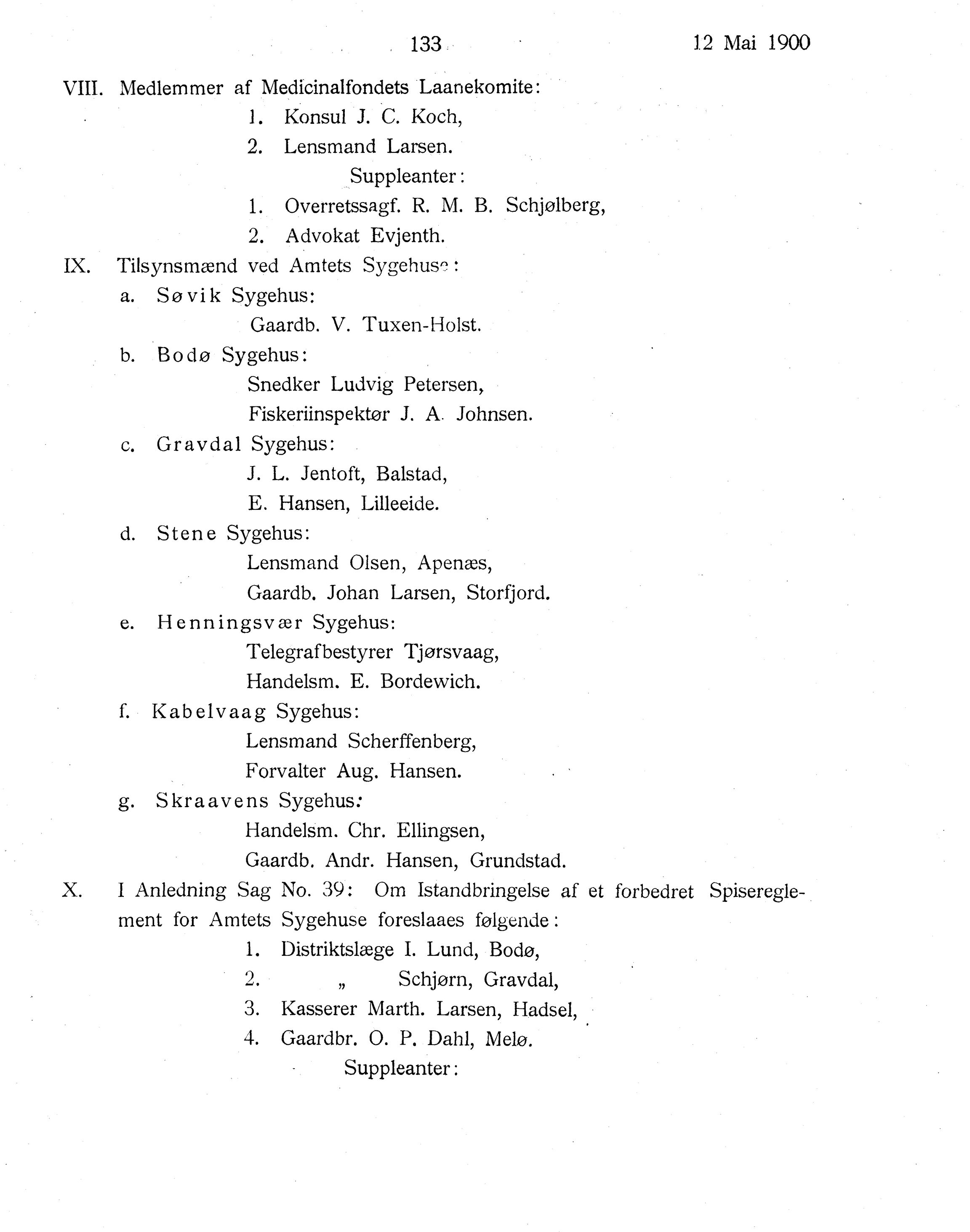 Nordland Fylkeskommune. Fylkestinget, AIN/NFK-17/176/A/Ac/L0023: Fylkestingsforhandlinger 1900, 1900