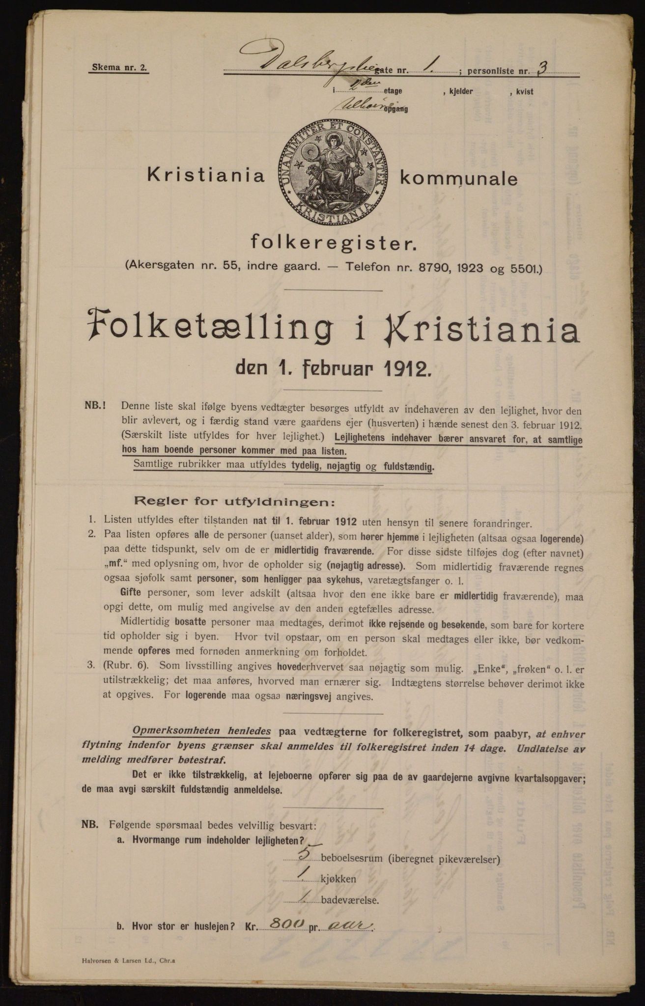 OBA, Municipal Census 1912 for Kristiania, 1912, p. 13900