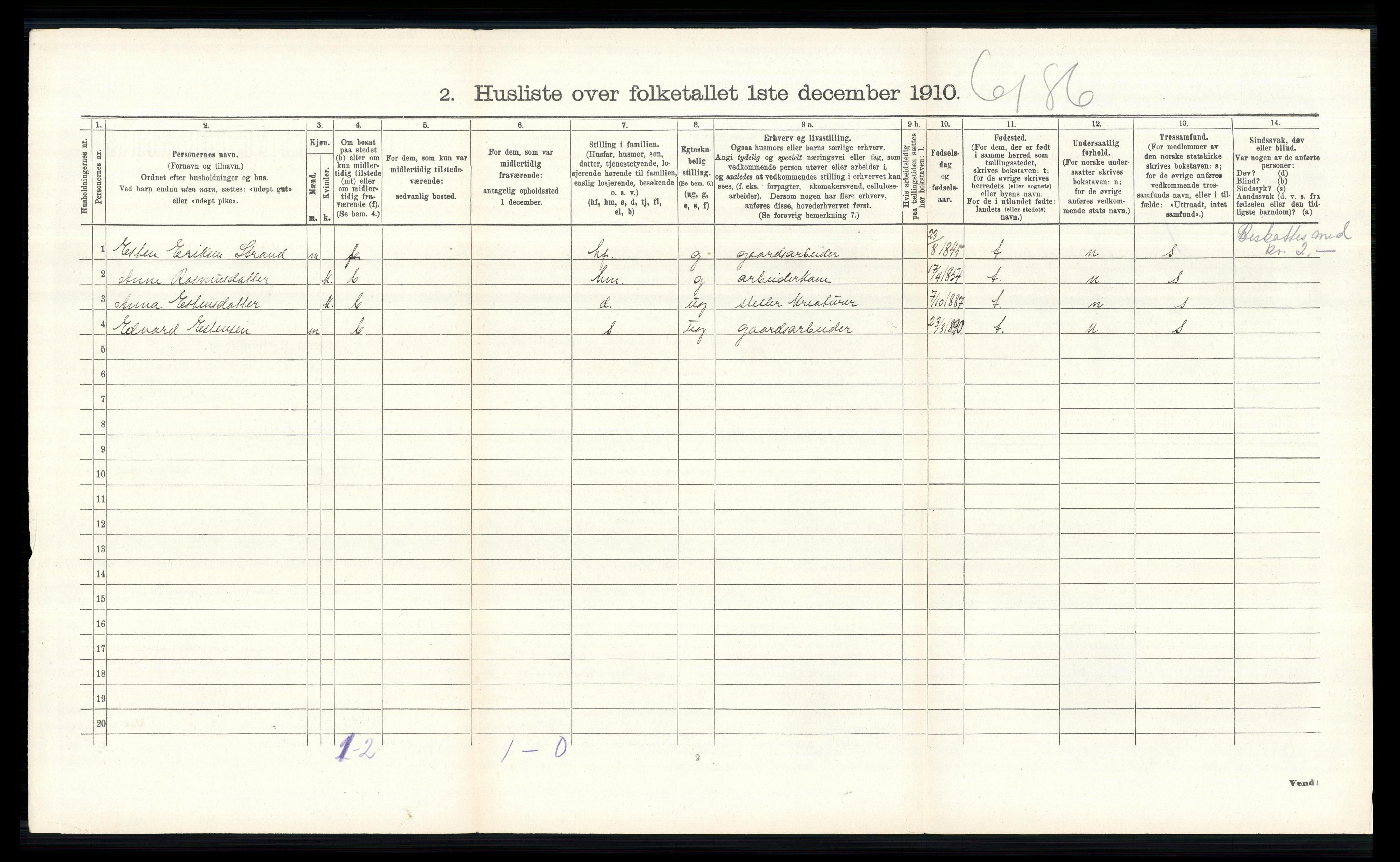 RA, 1910 census for Skjåk, 1910, p. 409