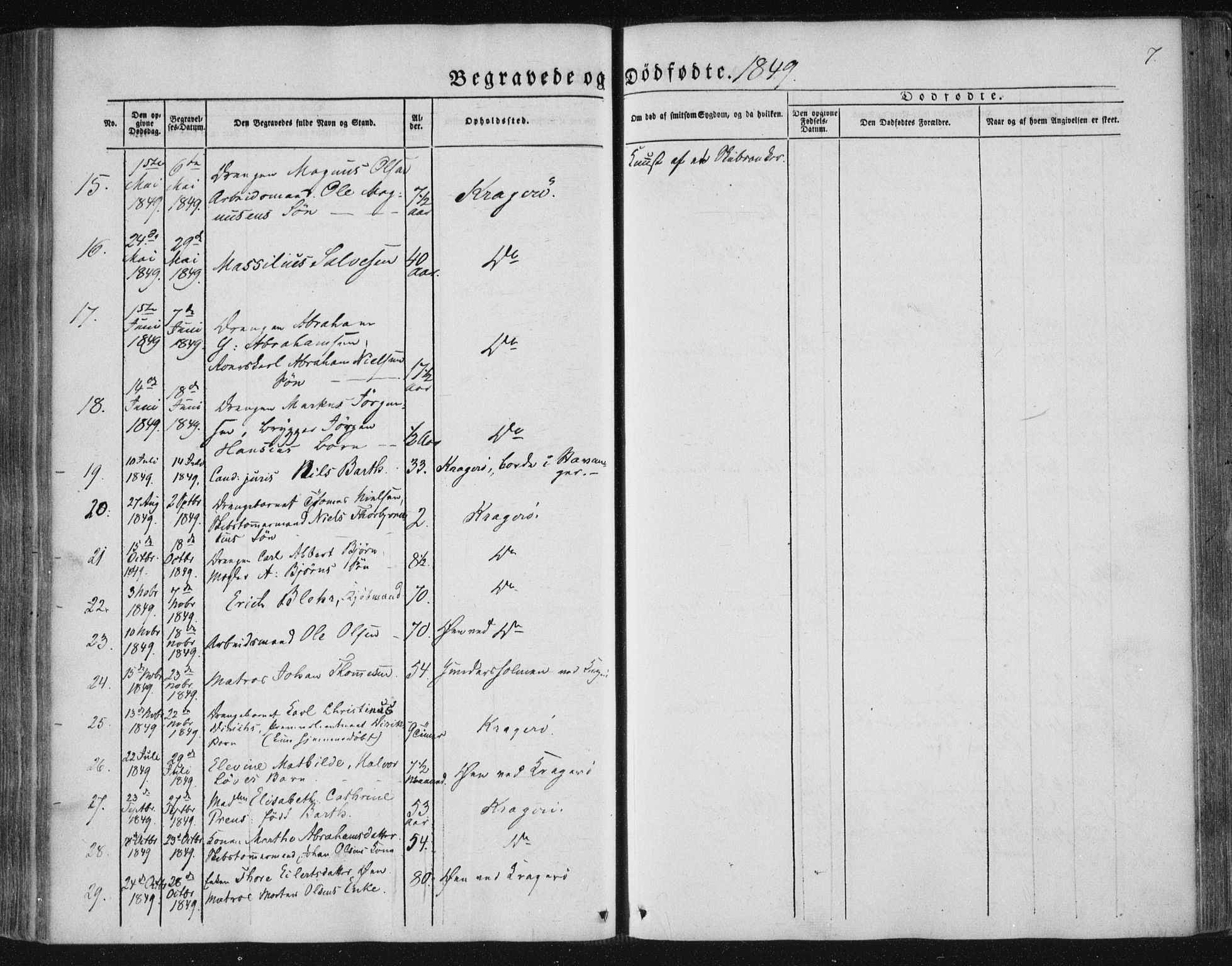 Kragerø kirkebøker, AV/SAKO-A-278/F/Fa/L0006: Parish register (official) no. 6, 1847-1861, p. 7